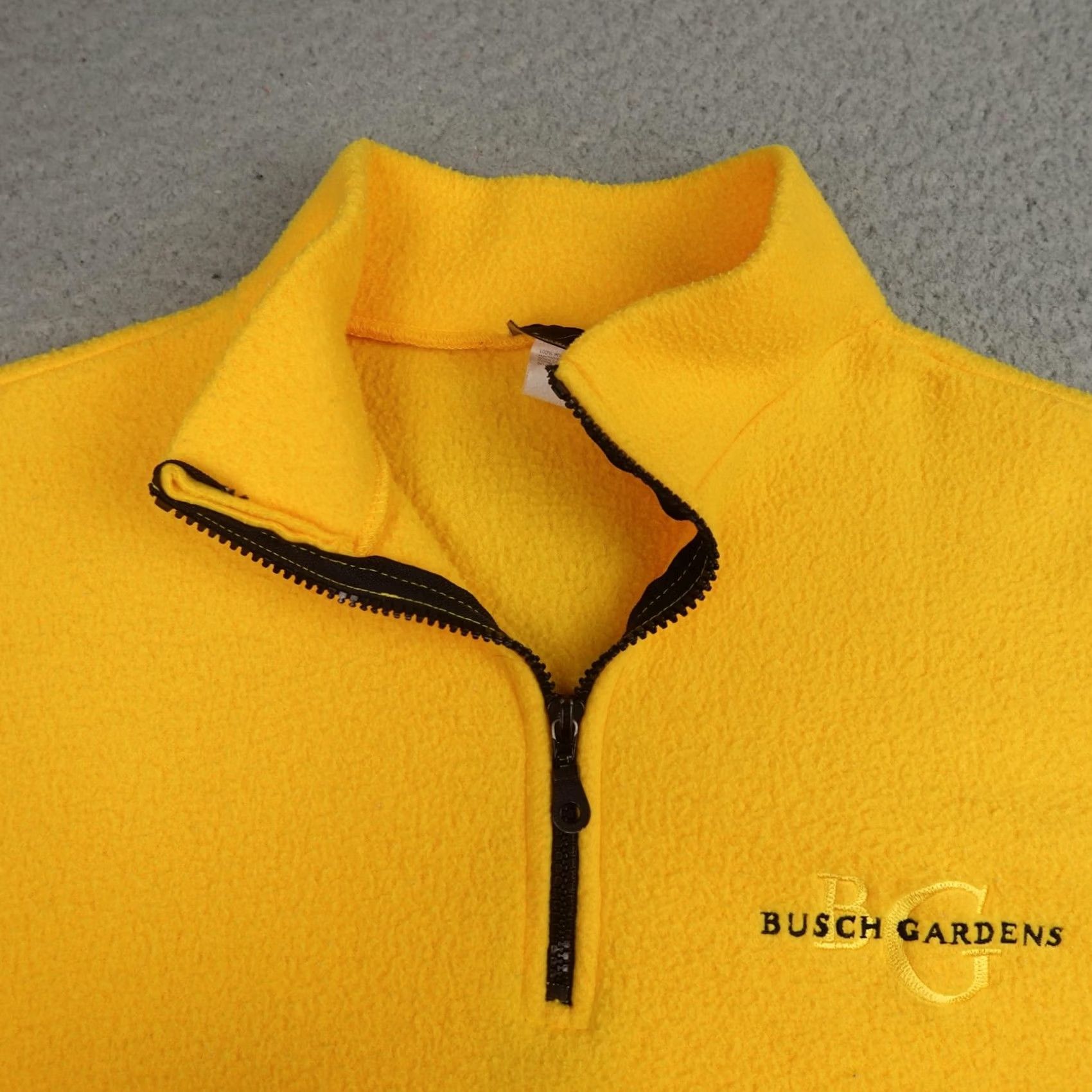 Vintage VINTAGE Busch Gardens Fleece Pullover Mens Medium Yellow Quarter Zip Made In USA Size US M / EU 48-50 / 2 - 5 Thumbnail
