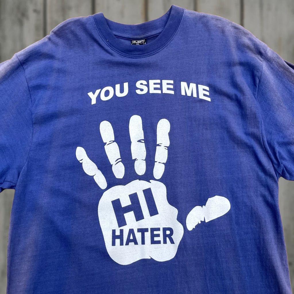 Vintage Y2K You See Me Hi Hater Mainoo Hip Hop Rap Tee Sun Faded Purple Shirt Mens 2XL Size US XXL / EU 58 / 5 - 1 Thumbnail