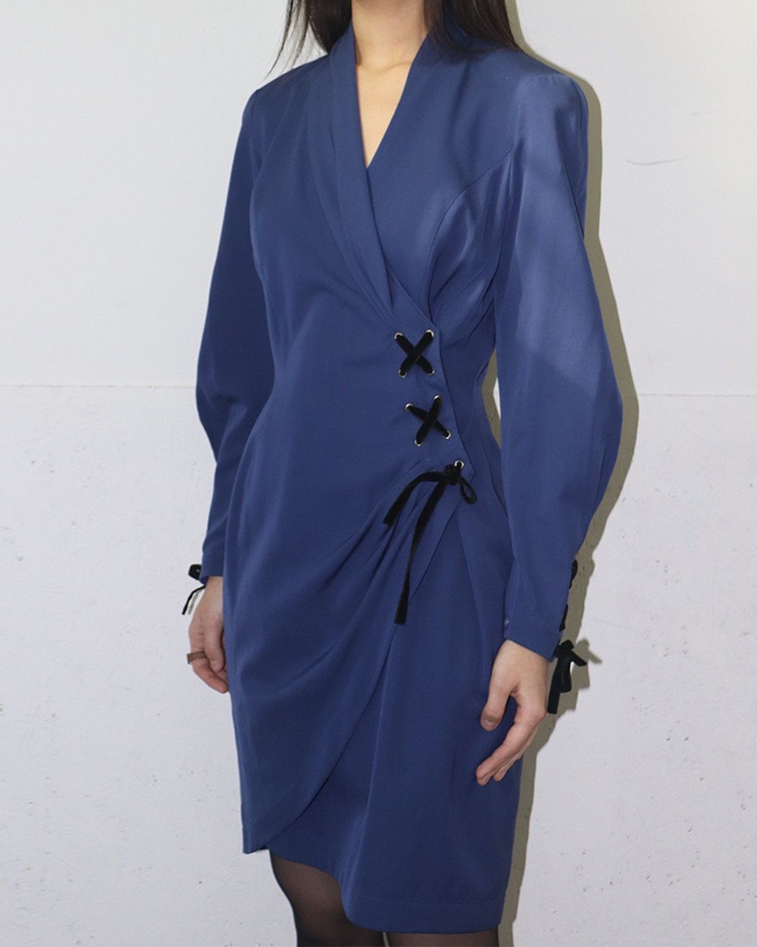 Thierry Mugler Thierry Mugler 80s Ribbon Detail Padded Shoulder One Piece Size XXS / US 00 / IT 34 - 3 Thumbnail