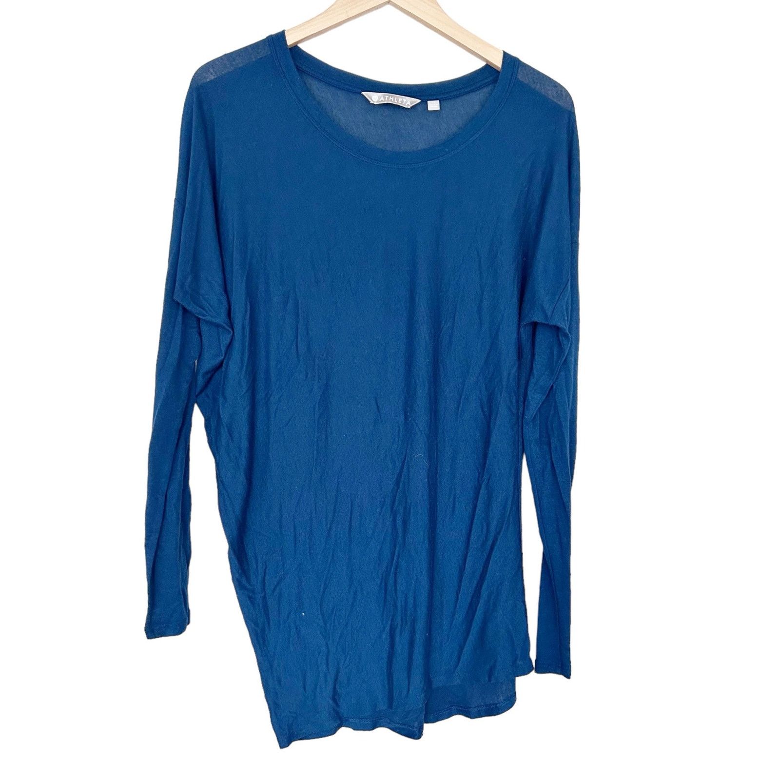 Athleta Athleta Blue Threadlight Asym Relaxed Long Sleeve Shirt XS Size XS / US 0-2 / IT 36-38 - 1 Thumbnail