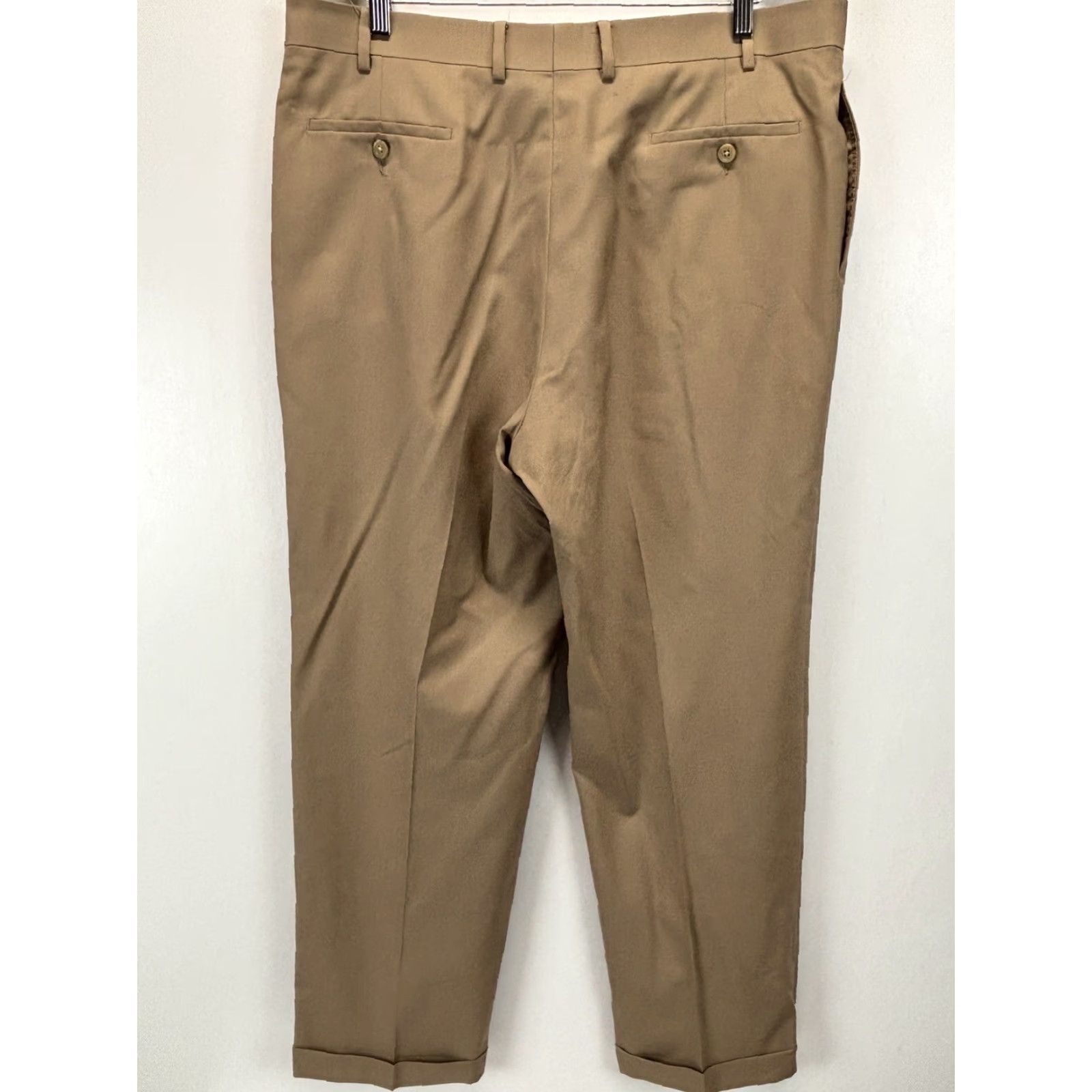 Ralph Lauren Lauren Ralph Lauren Dress Pants Mens 38x32 Regular Cuffed Pleated Brown Solid Business Slacks Size US 38 / EU 54 - 3 Thumbnail