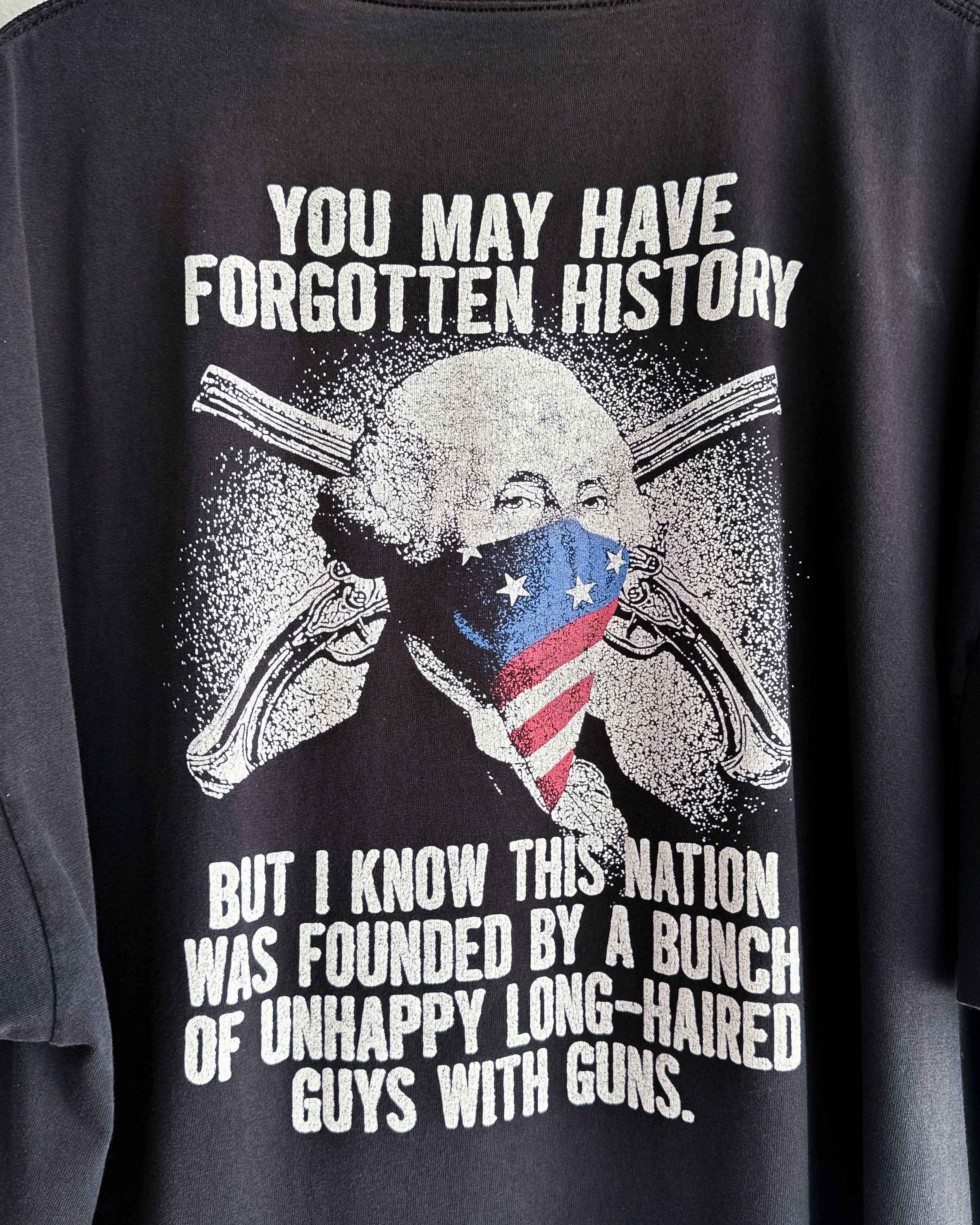 Vintage Vintage 2000s George Washington T Shirt Black 2XL Y2K Size US XXL / EU 58 / 5 - 2 Thumbnail