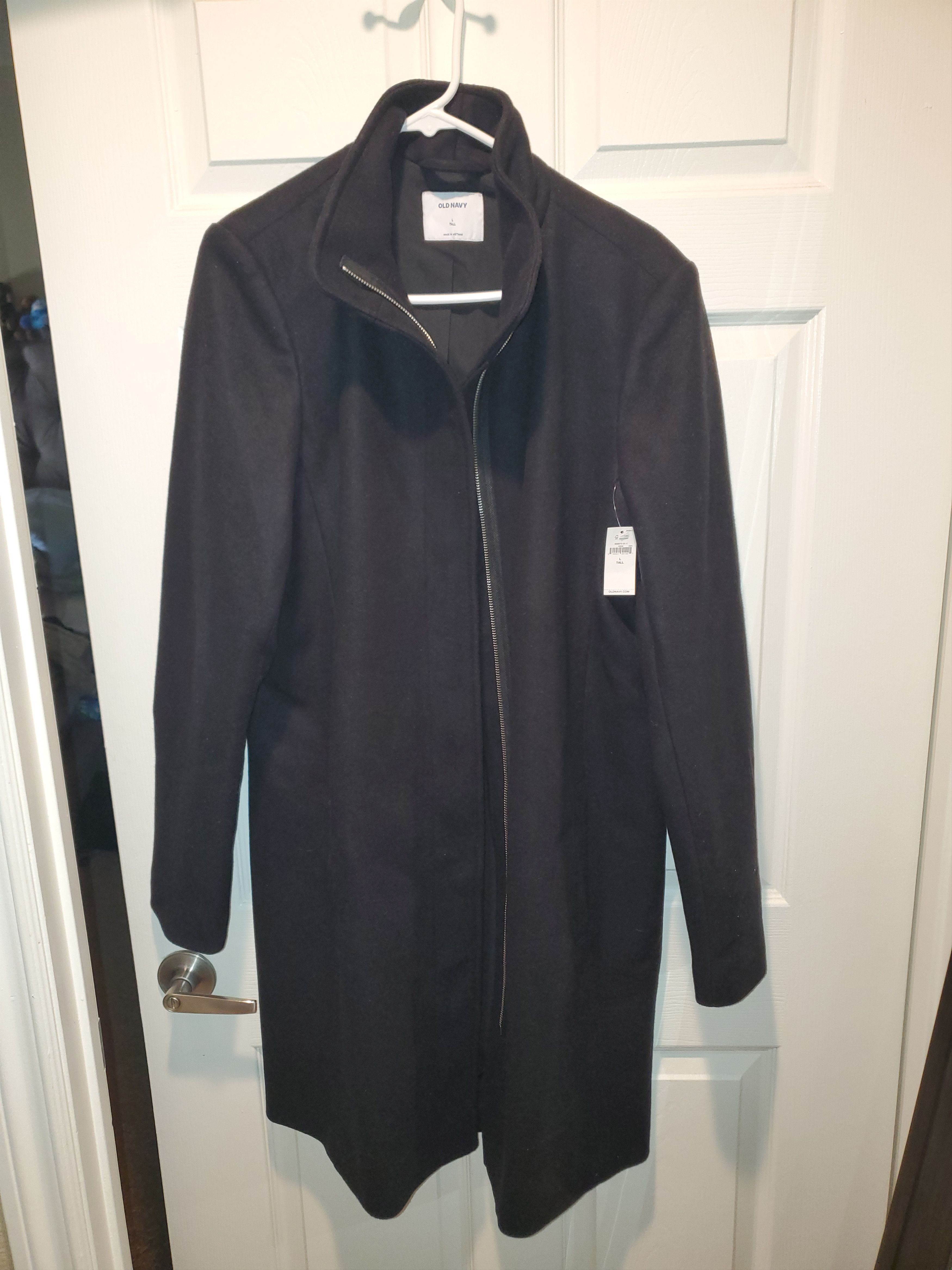 Old Navy Relaxed Soft-Brushed Funnel-Neck Coat-size L Tall Size L / US 10 / IT 46 - 1 Thumbnail
