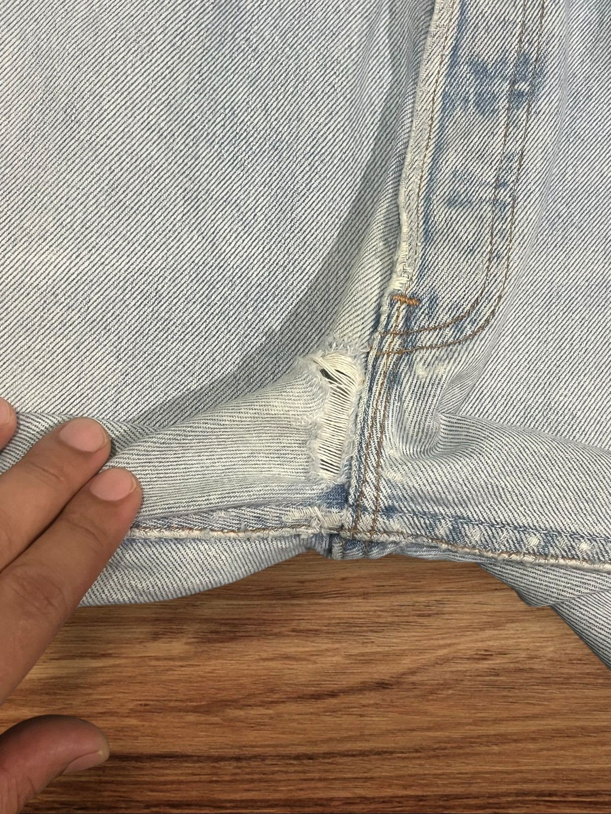 Levi's × Levi's Vintage Clothing Vintage 90s Levi’s 501 Light Blue Washed Button Fly Jeans Size US 33 - 8 Thumbnail