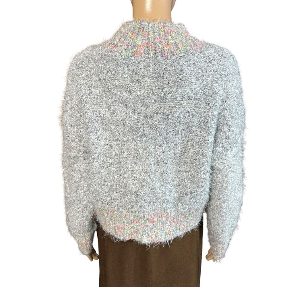 Free People New Free People Stardust Crop Super Soft Grey Pullover Swea Size XS / US 0-2 / IT 36-38 - 5 Thumbnail