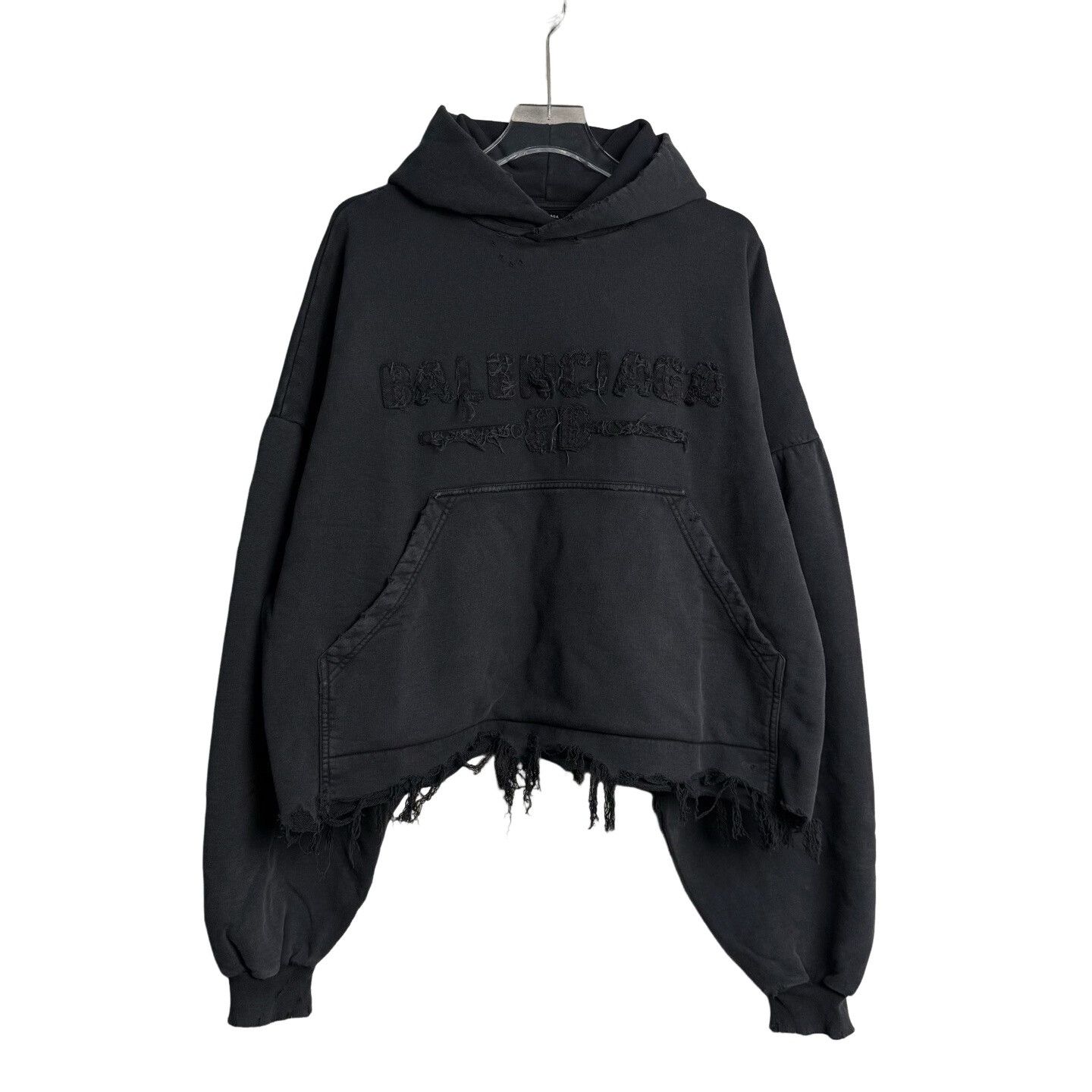 Balenciaga Balenciaga Distressed Logo Hoodie Size 3 Size US L / EU 52-54 / 3 - 1 Thumbnail