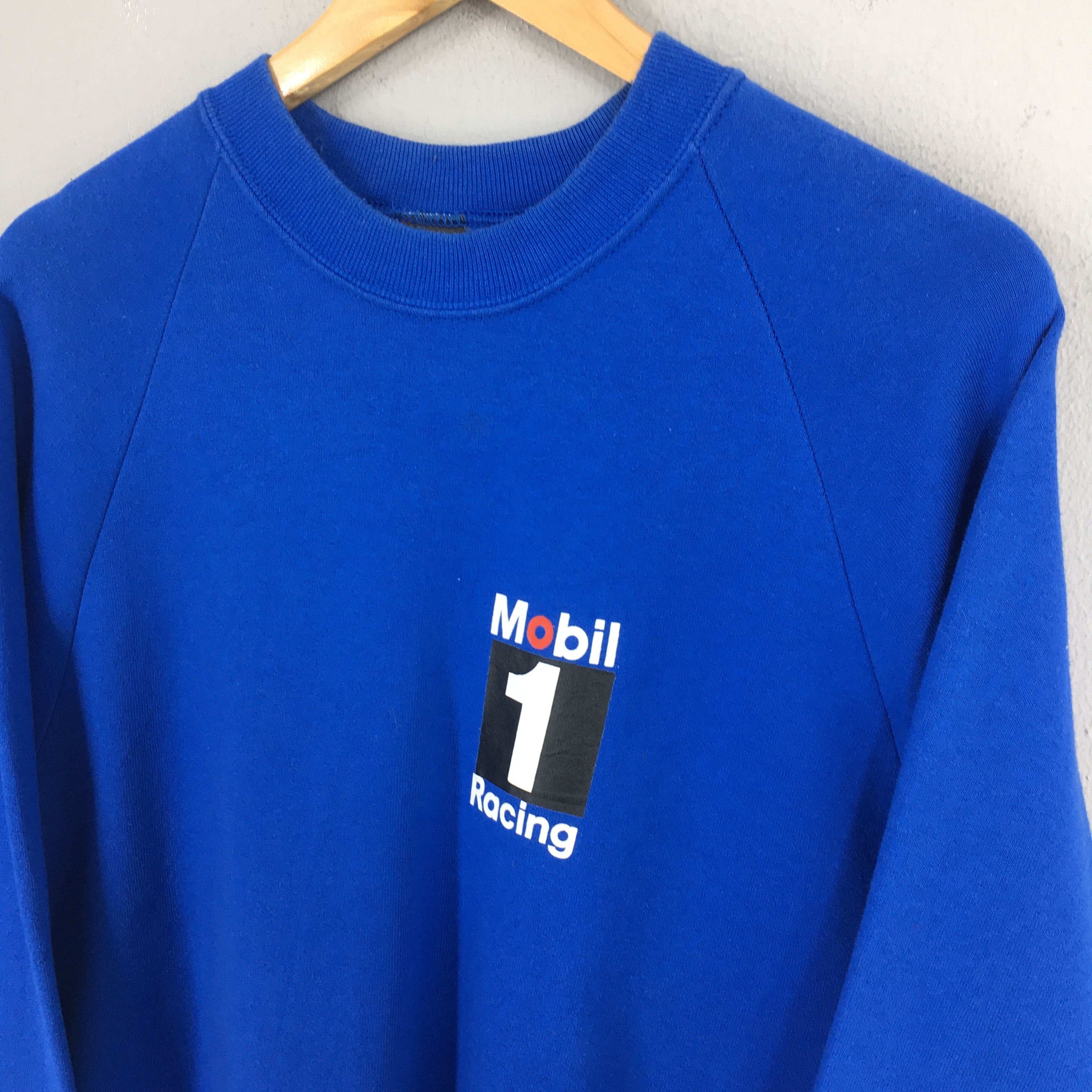Formula 1 Vintage 90s Mobil 1 Racing Team Blue Sweatshirt Large Size US L / EU 52-54 / 3 - 3 Thumbnail