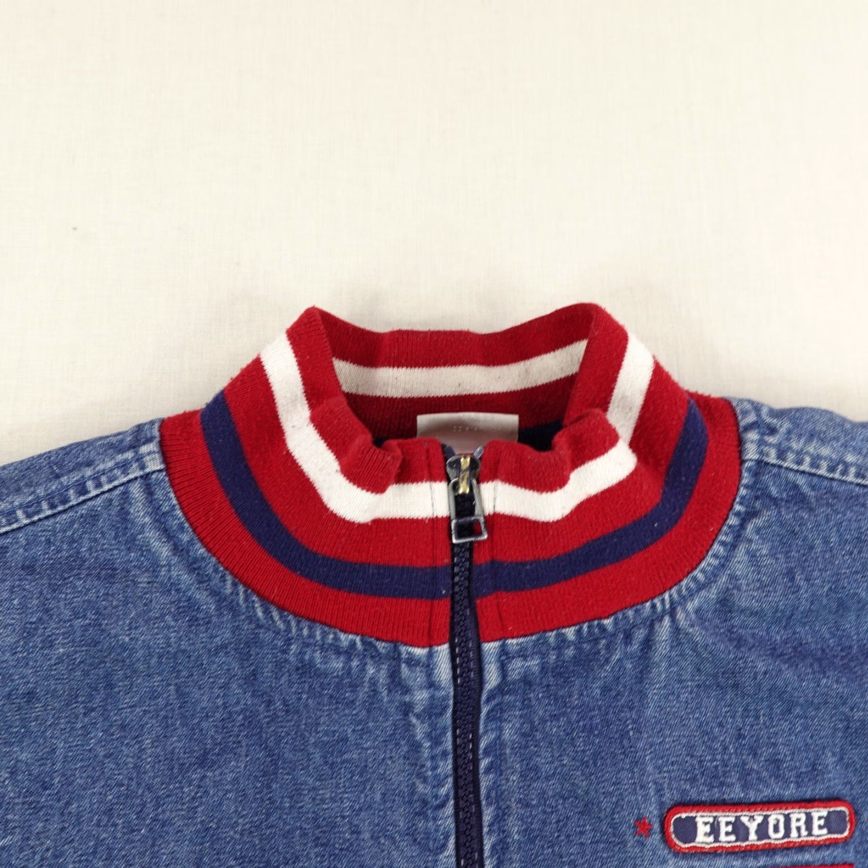Disney Vintage Disney Jacket Mens Large Blue Denim Red Eeyore Quilted Bomber Coat 90s ^ Size US L / EU 52-54 / 3 - 2 Thumbnail