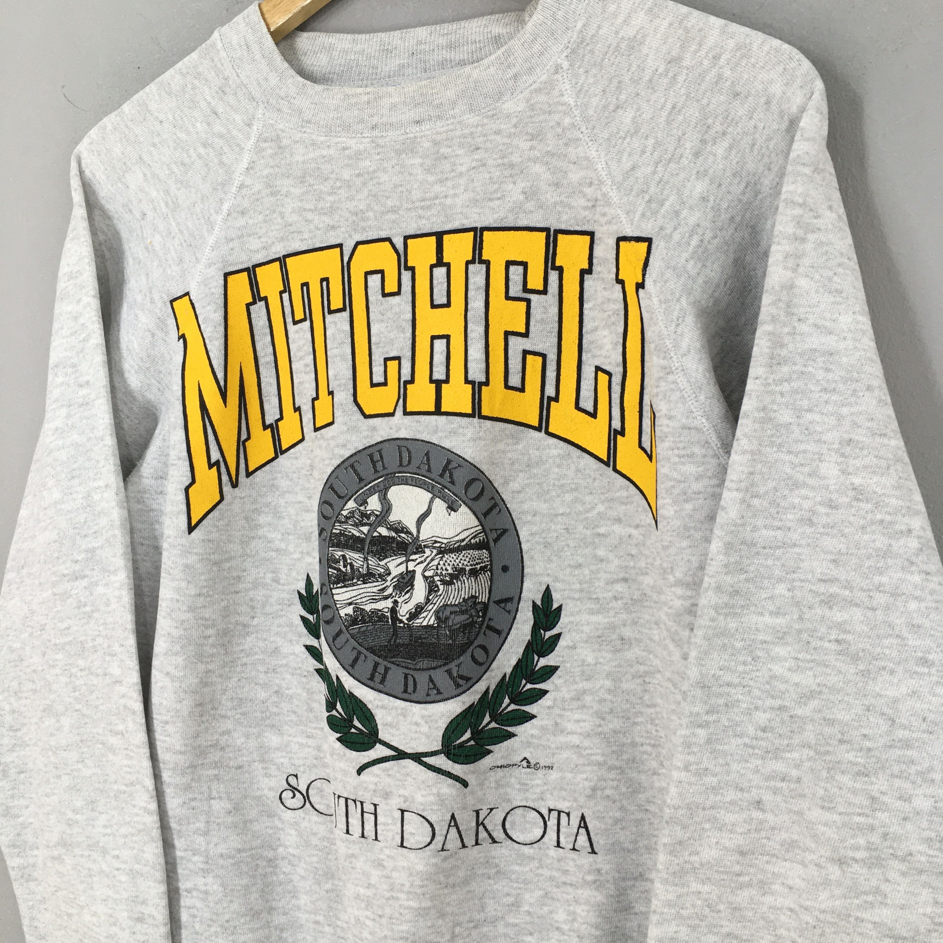 Dakota Grizzly Vintage 90s Mitchell South Dakota Gray Sweatshirt Large Size US L / EU 52-54 / 3 - 3 Thumbnail