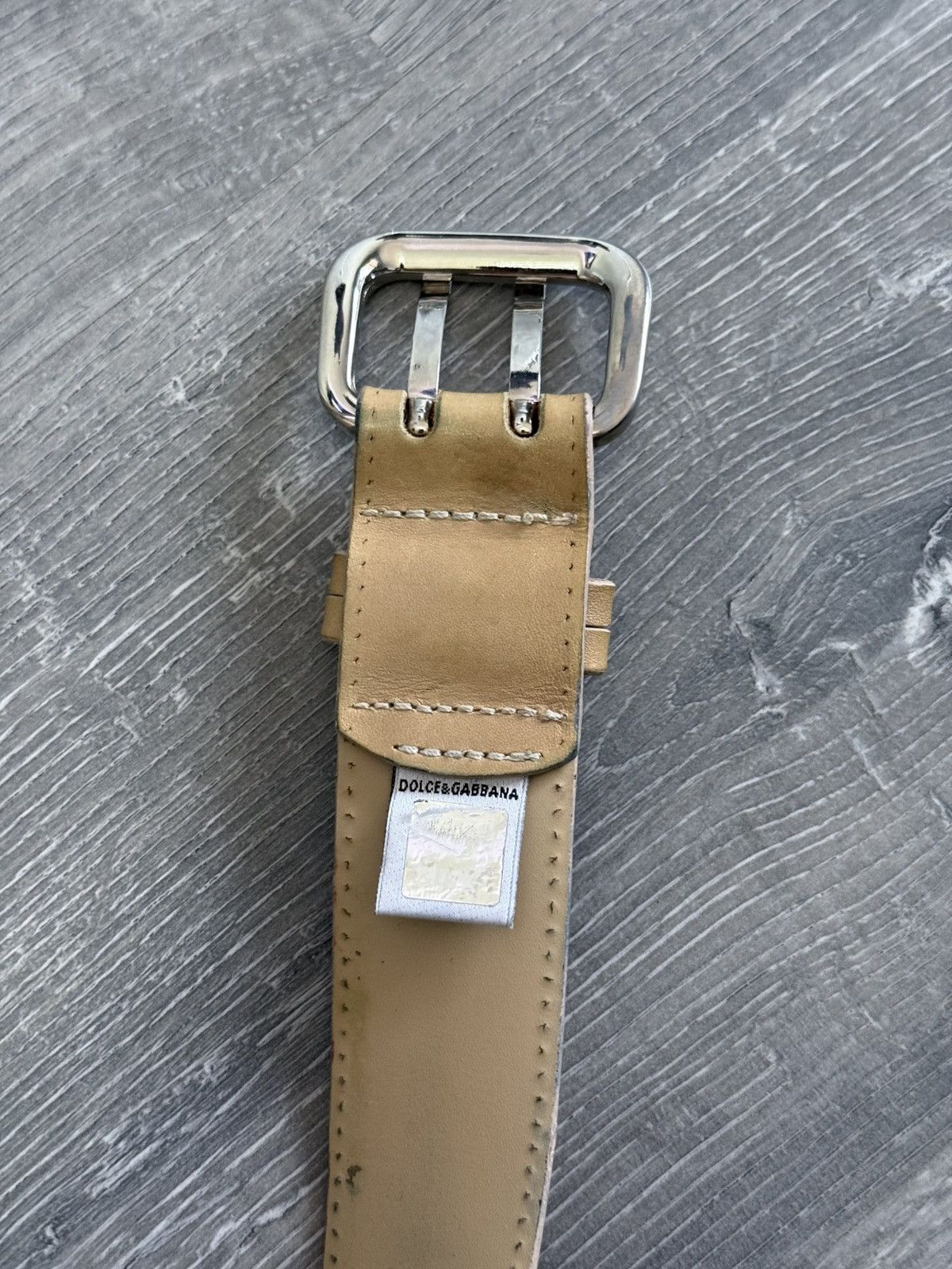 Dolce & Gabbana Dolce&Gabbana Women’s Leather Beige Brown Belt Size 85 Size ONE SIZE - 5 Thumbnail