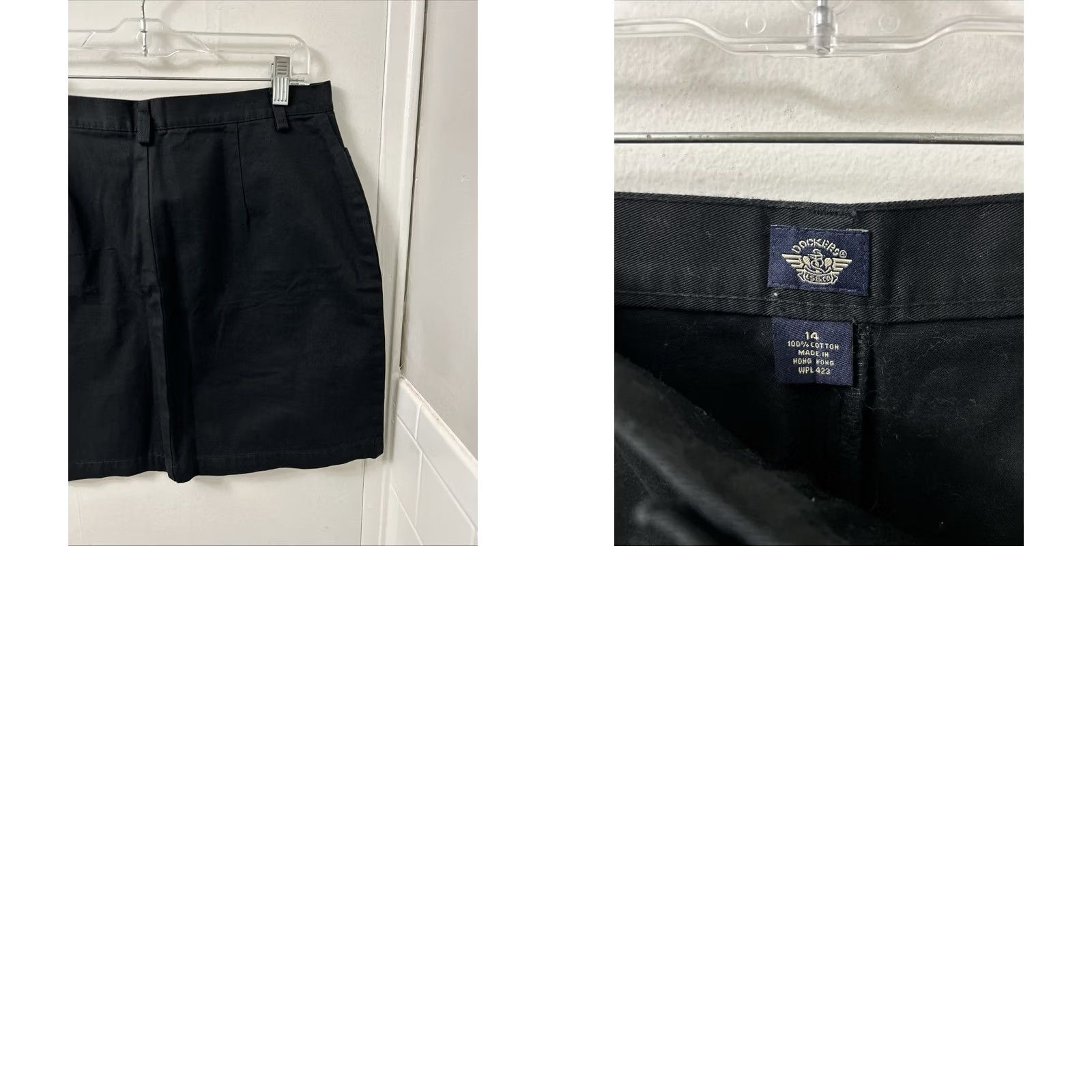 Dockers VINTAGE Dockers Skirt Womens 14 Black Mini Twill 100% Cotton NWT Zipper Button Pockets 90s Classic Short 90s Womens Size 36" / US 14 / IT 50 - 8 Thumbnail