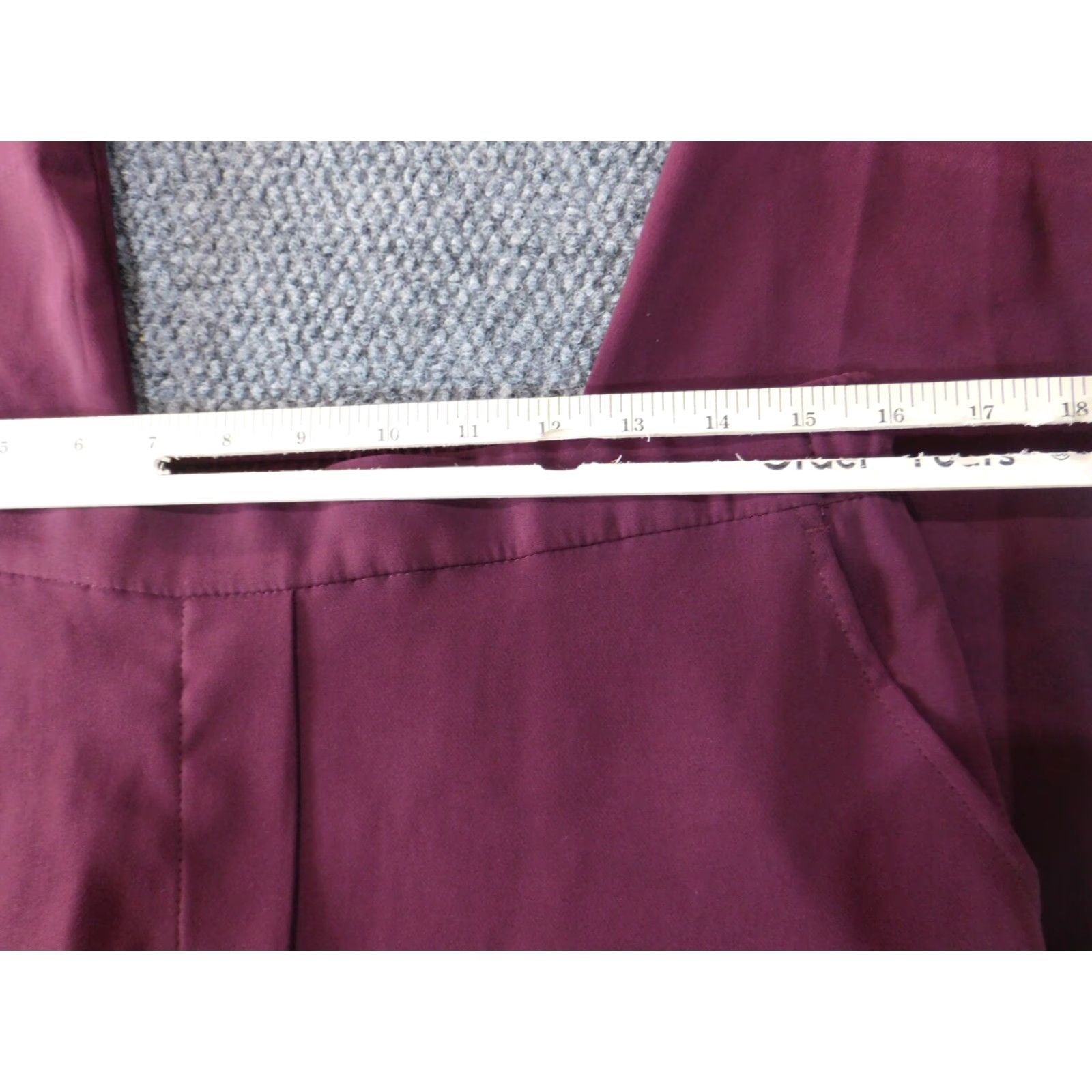 White House Black Market White House Black Market Pants 10 Slim Ankle Straight Stretch Burgundy Red Womens Regular Size 10 26in Inseam Casual VINTAGE? Size 24" / US 00 / IT 34 - 2 Thumbnail