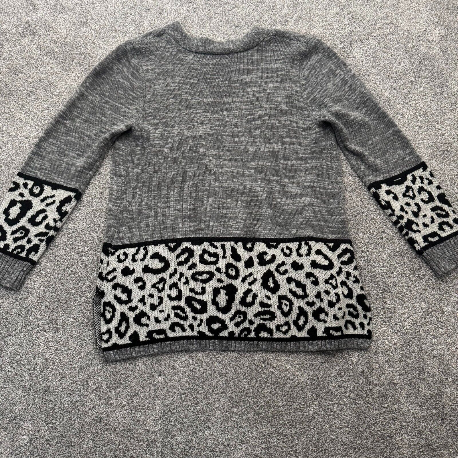 Other Allie & Rob Cardigan Sweater Womens Large Leopard Print Cozy Size L / US 10 / IT 46 - 2 Thumbnail