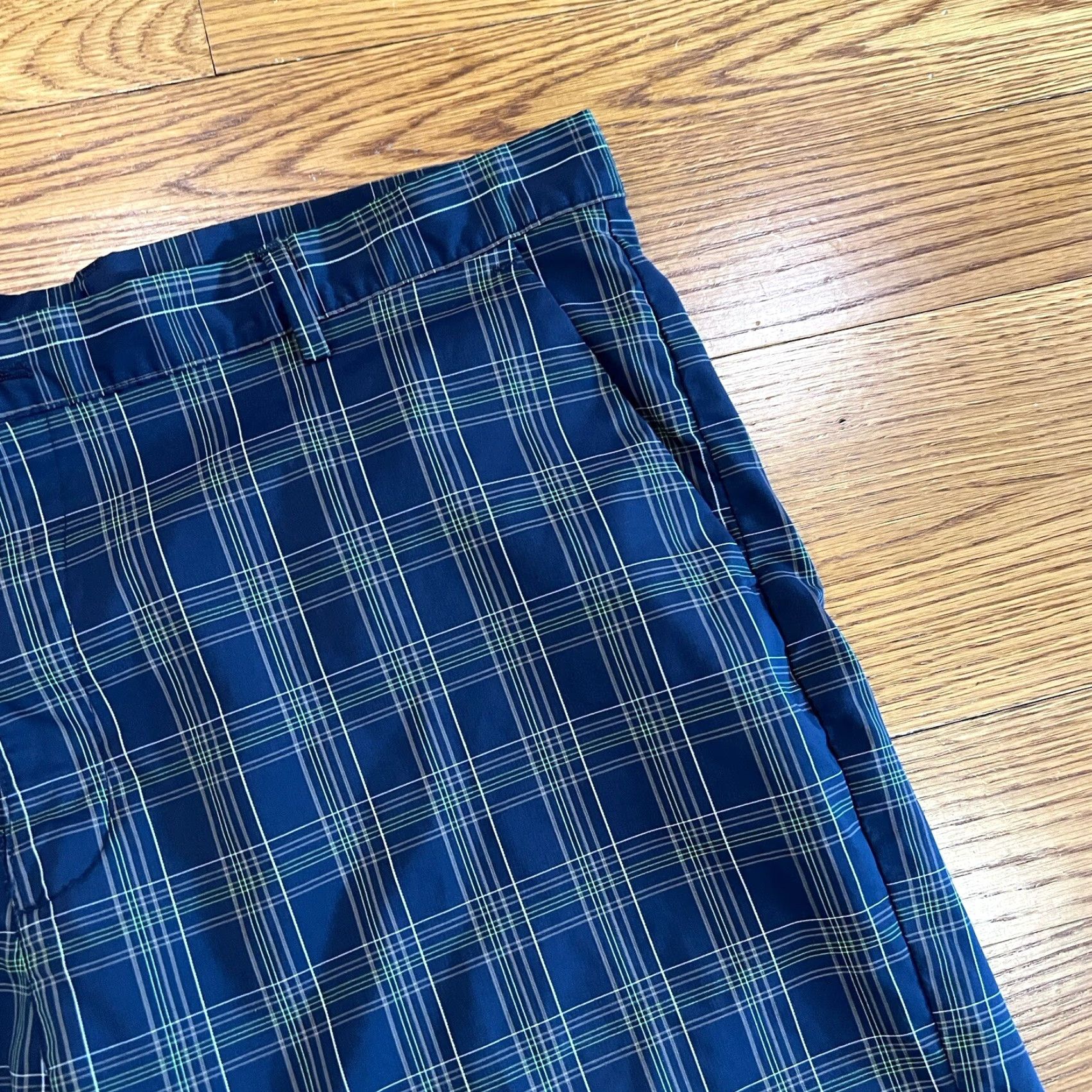 Chaps Chaps Golf 78 Shorts Men's Flat Front Stretch Polyester Navy Blue Plaid 42 Size US 42 / EU 58 - 3 Thumbnail