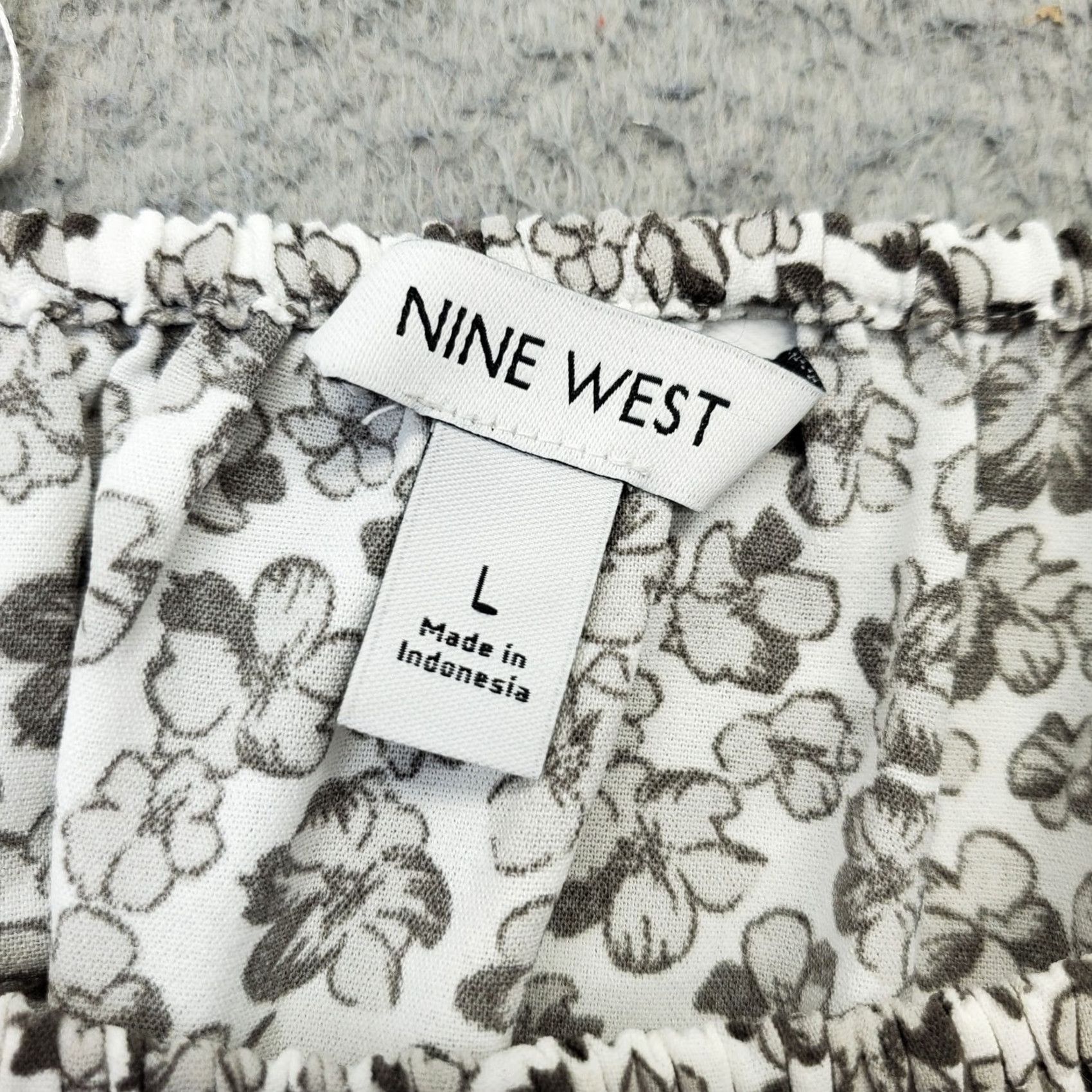 Nine West Nine West Blouse Womens L Multi Floral Off the Shoulder Empire Waist Shirt Color Multicolor Casual Party/Cocktail 90s? Size L / US 10 / IT 46 - 6 Thumbnail