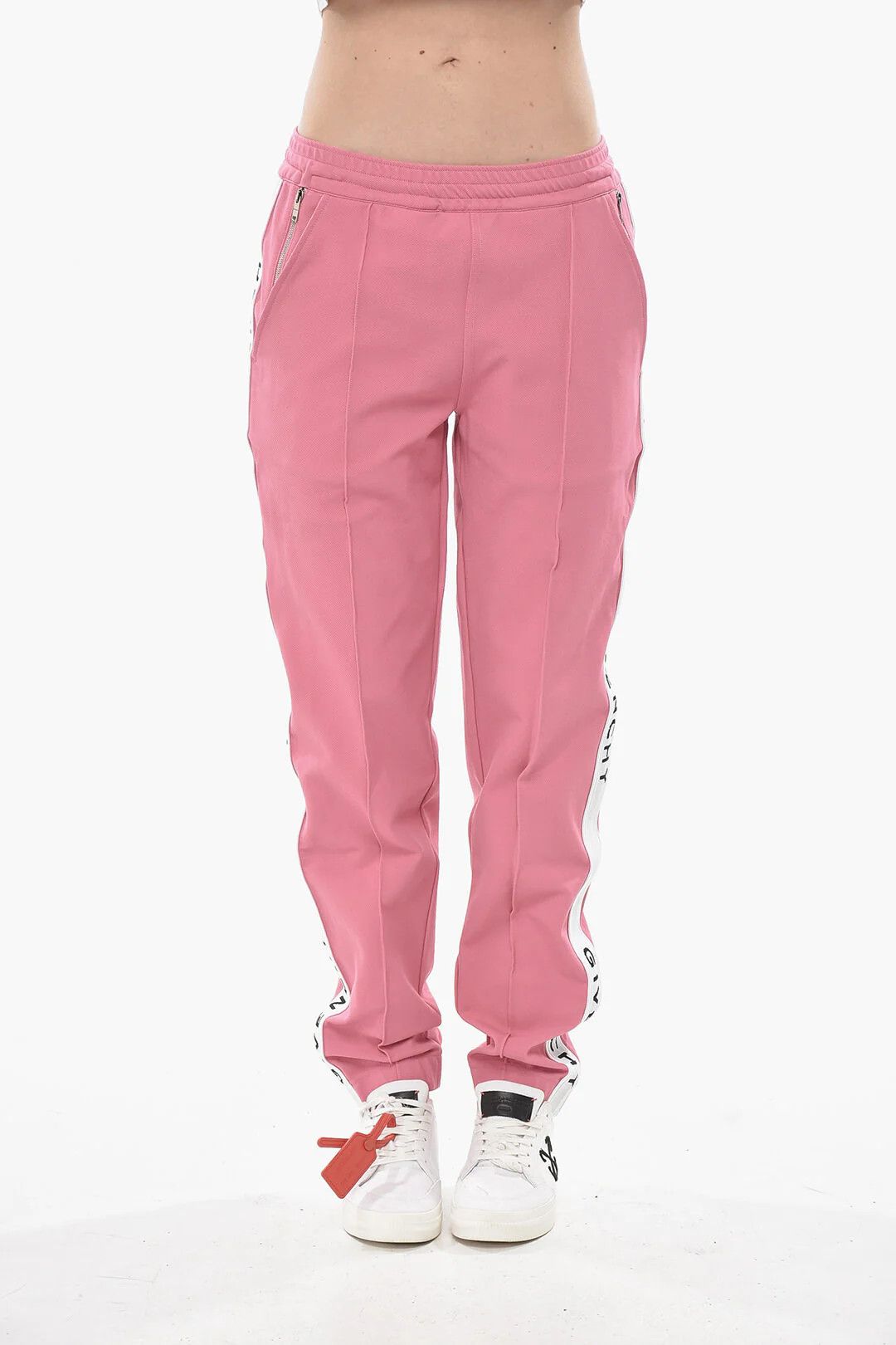 Givenchy og1mm0326 Pleat & Logo Side Bands Joggers in Pink Size 32" / US 10 / IT 46 - 1 Thumbnail