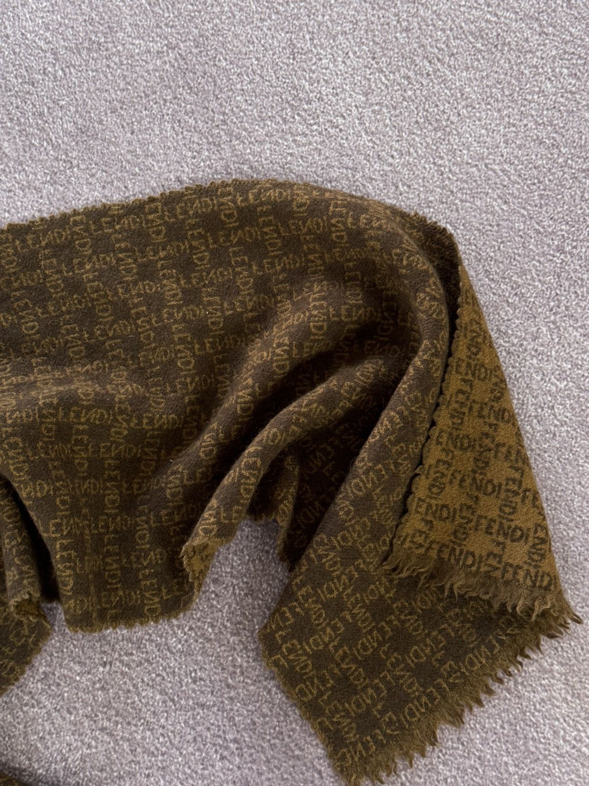 Fendi Fendi Luxury Monogram Archival 90’s Brown Scarf Size ONE SIZE - 6 Thumbnail