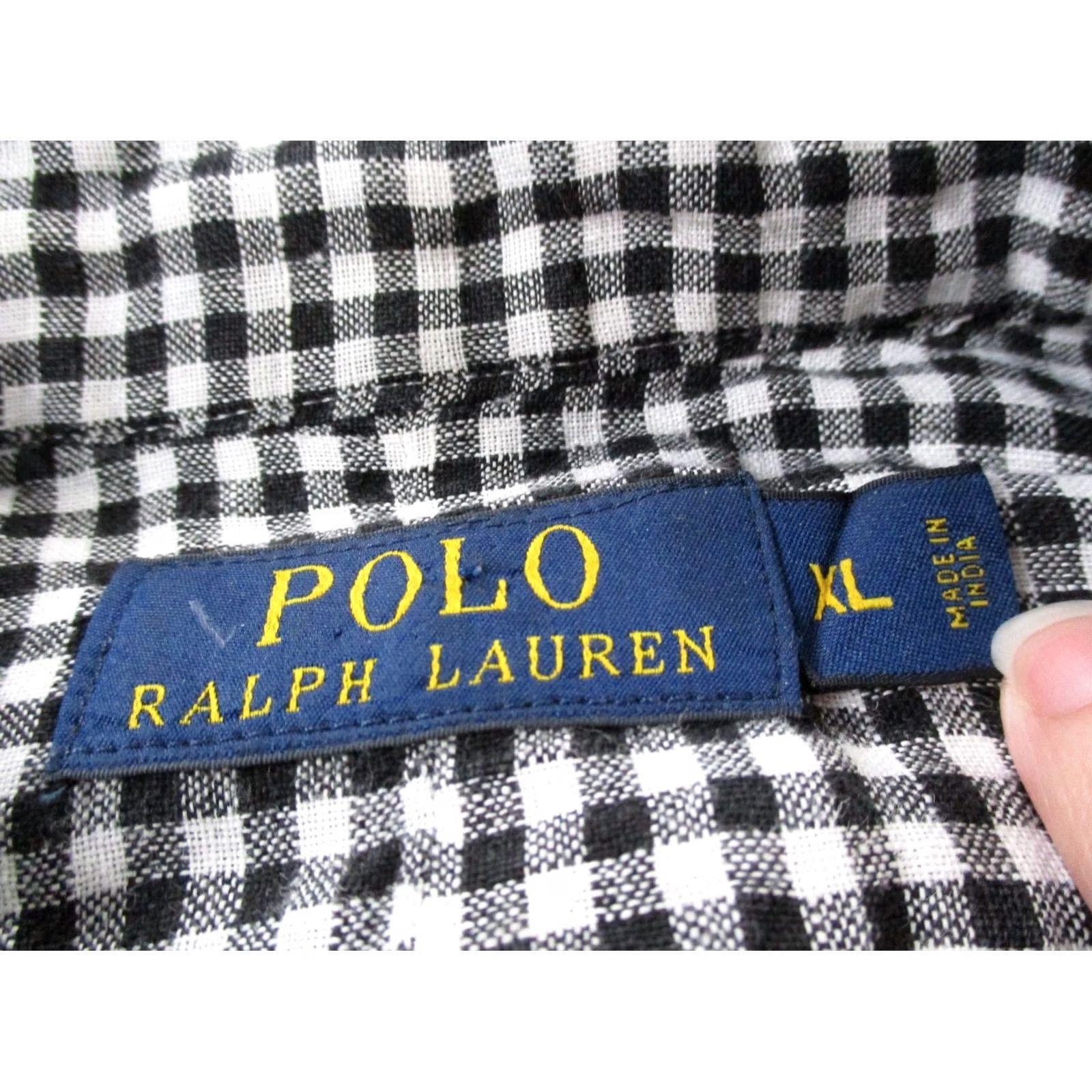 Polo Ralph Lauren Polo Ralph Lauren Shirt Men XL Black White Plaid Linen Pony Golf Preppy Beach Size US XL / EU 56 / 4 - 6 Thumbnail