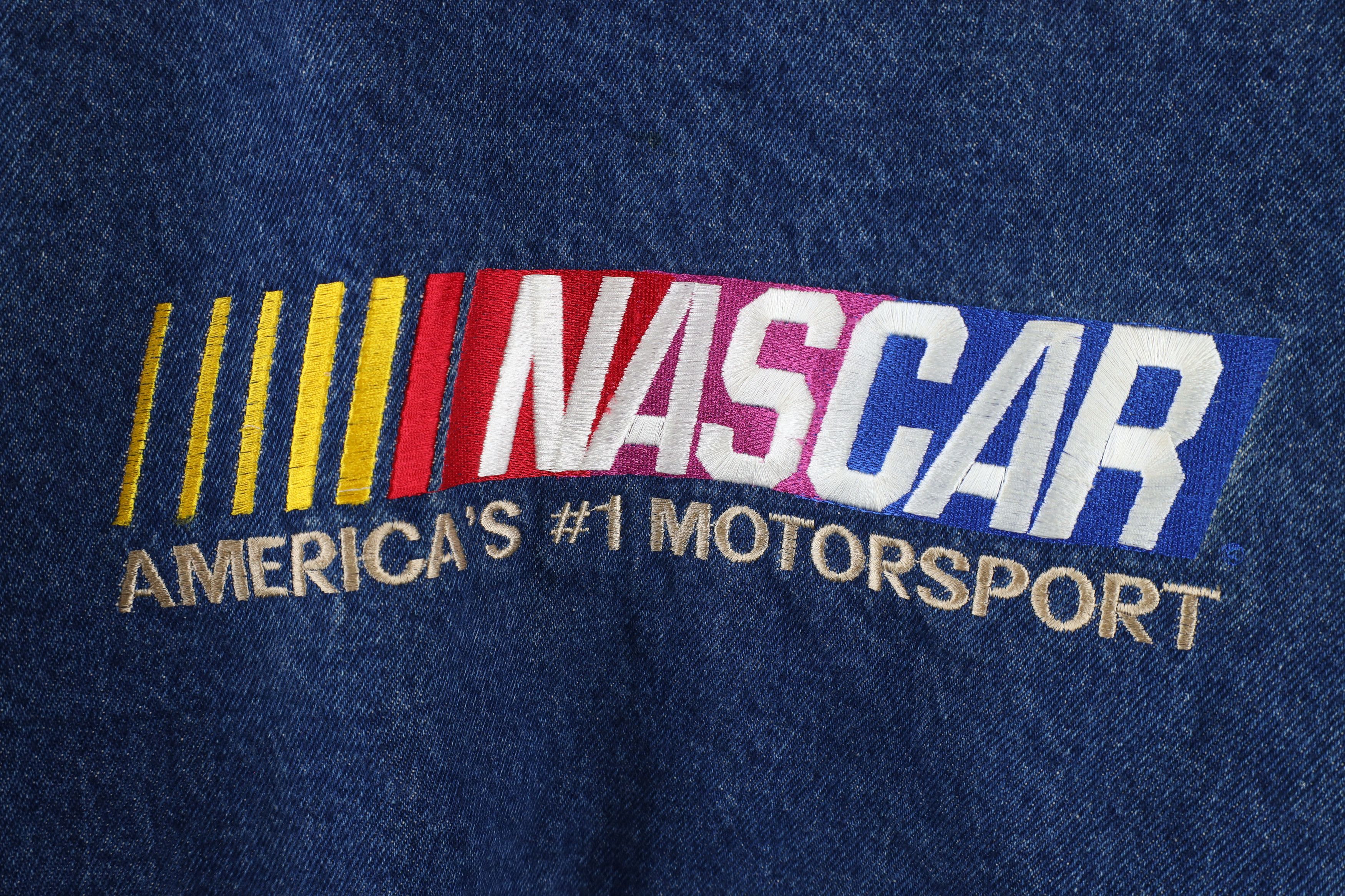 Vintage Vintage 90s Y2K NASCAR Denim Jean Varsity Bomber Jacket USA Size US L / EU 52-54 / 3 - 12 Thumbnail