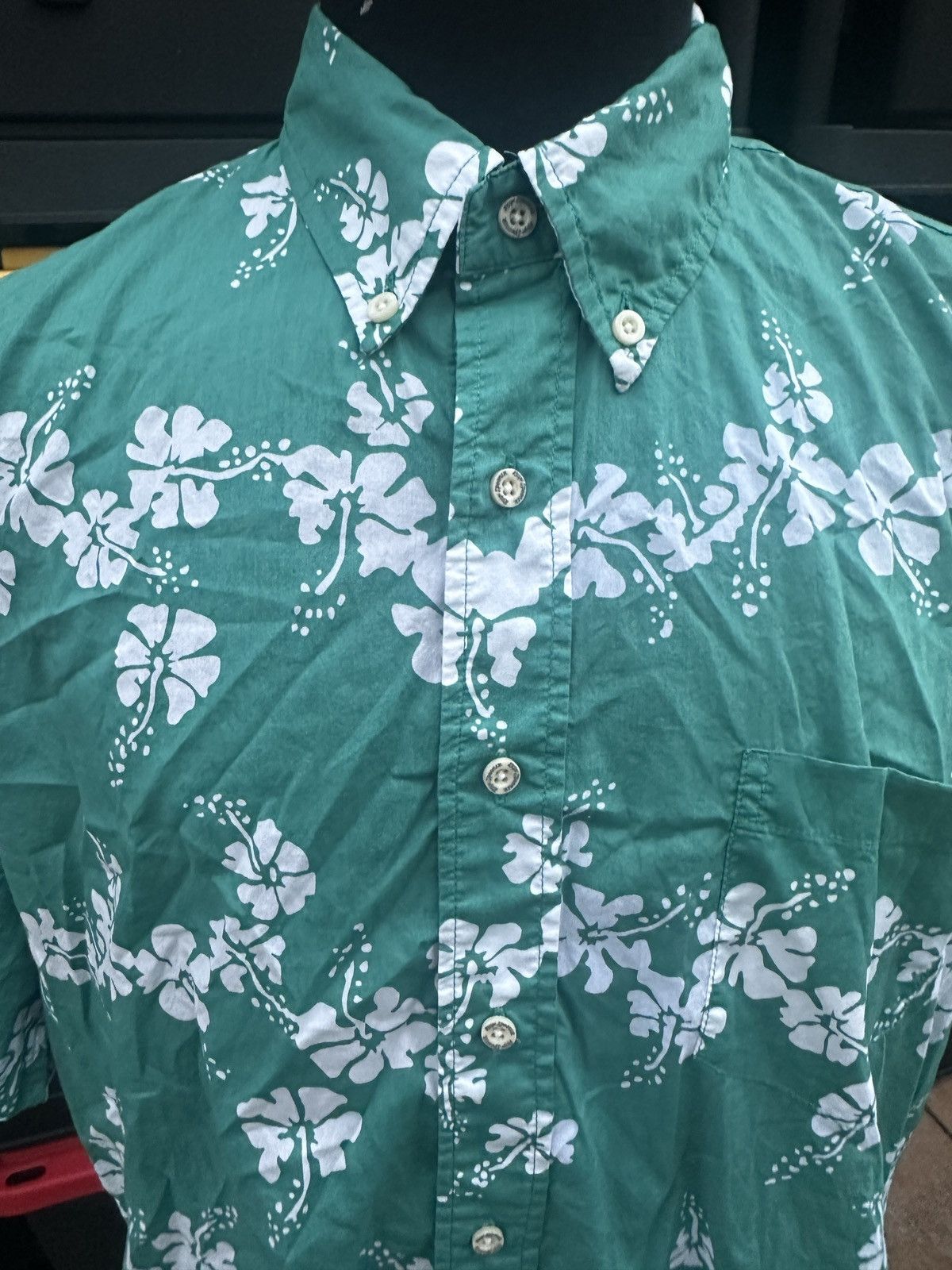 Reyn Spooner PreOwned Reyn Spooner Green Hawaiian Print Men's L Size US L / EU 52-54 / 3 - 3 Thumbnail