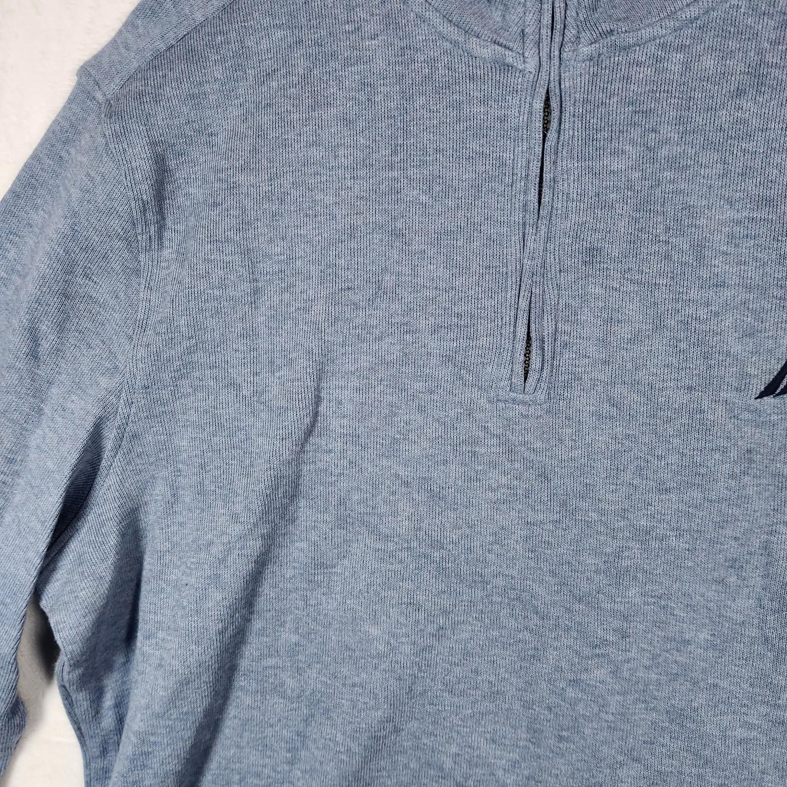 Nautica Nautica Long Sleeve Quarter Zip Pullover Blue Mens Size XL Size US XL / EU 56 / 4 - 2 Thumbnail