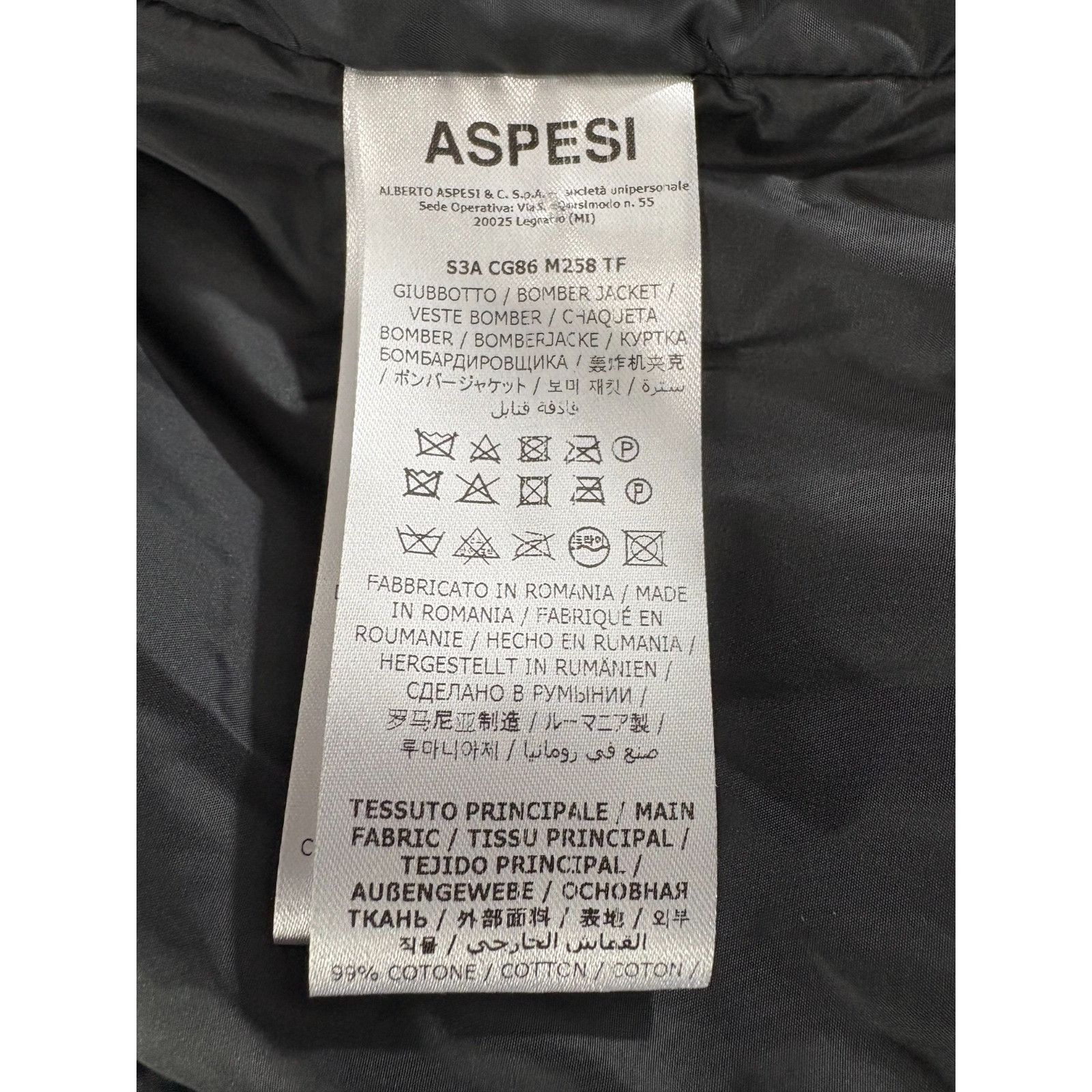 Aspesi Aspesi Cotton Check Bomber Jacket size L color grey green ms Size US L / EU 52-54 / 3 - 4 Thumbnail