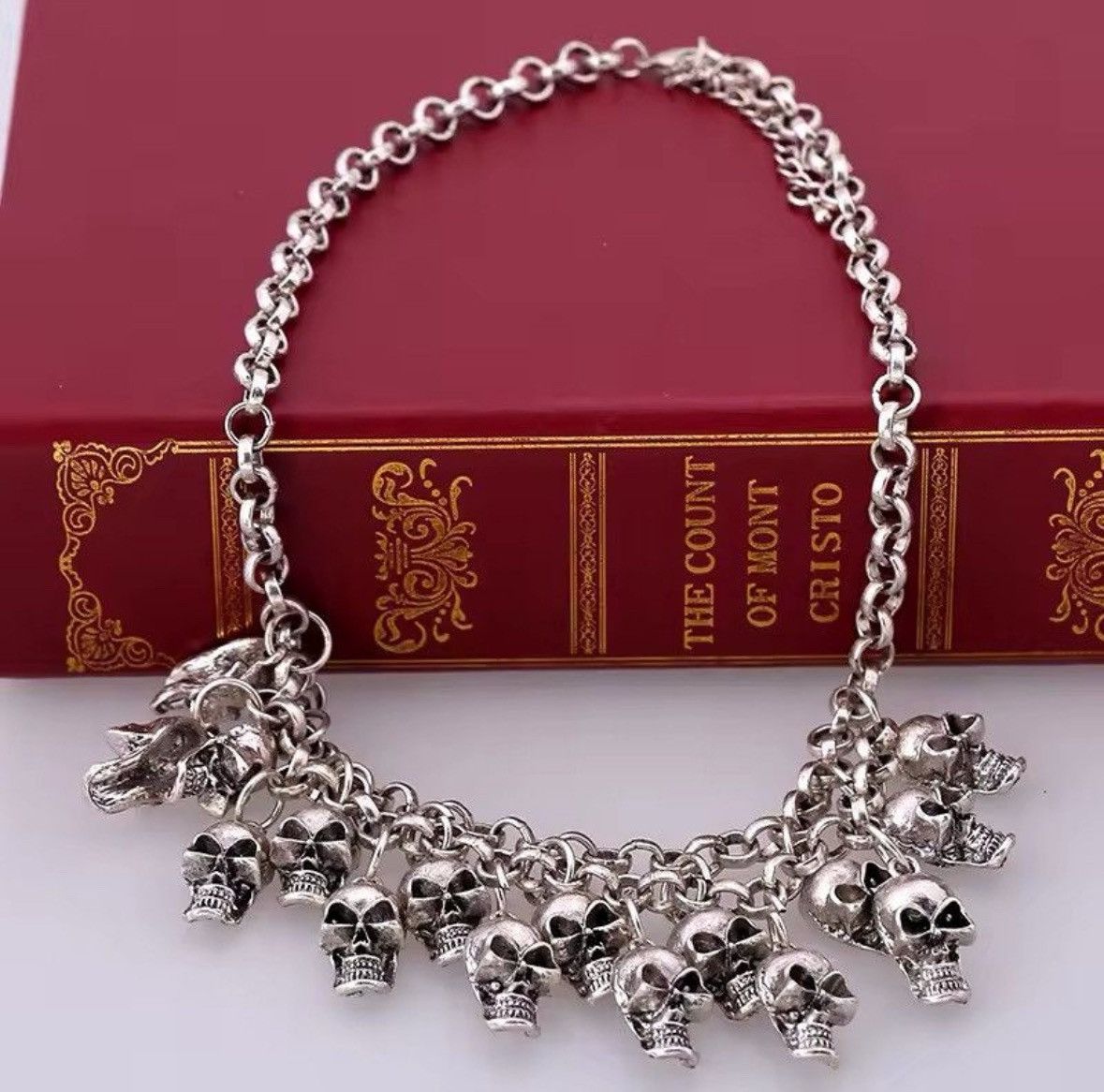 Other Punk Skull Skeleton Layered Chain Necklace Size ONE SIZE - 2 Thumbnail