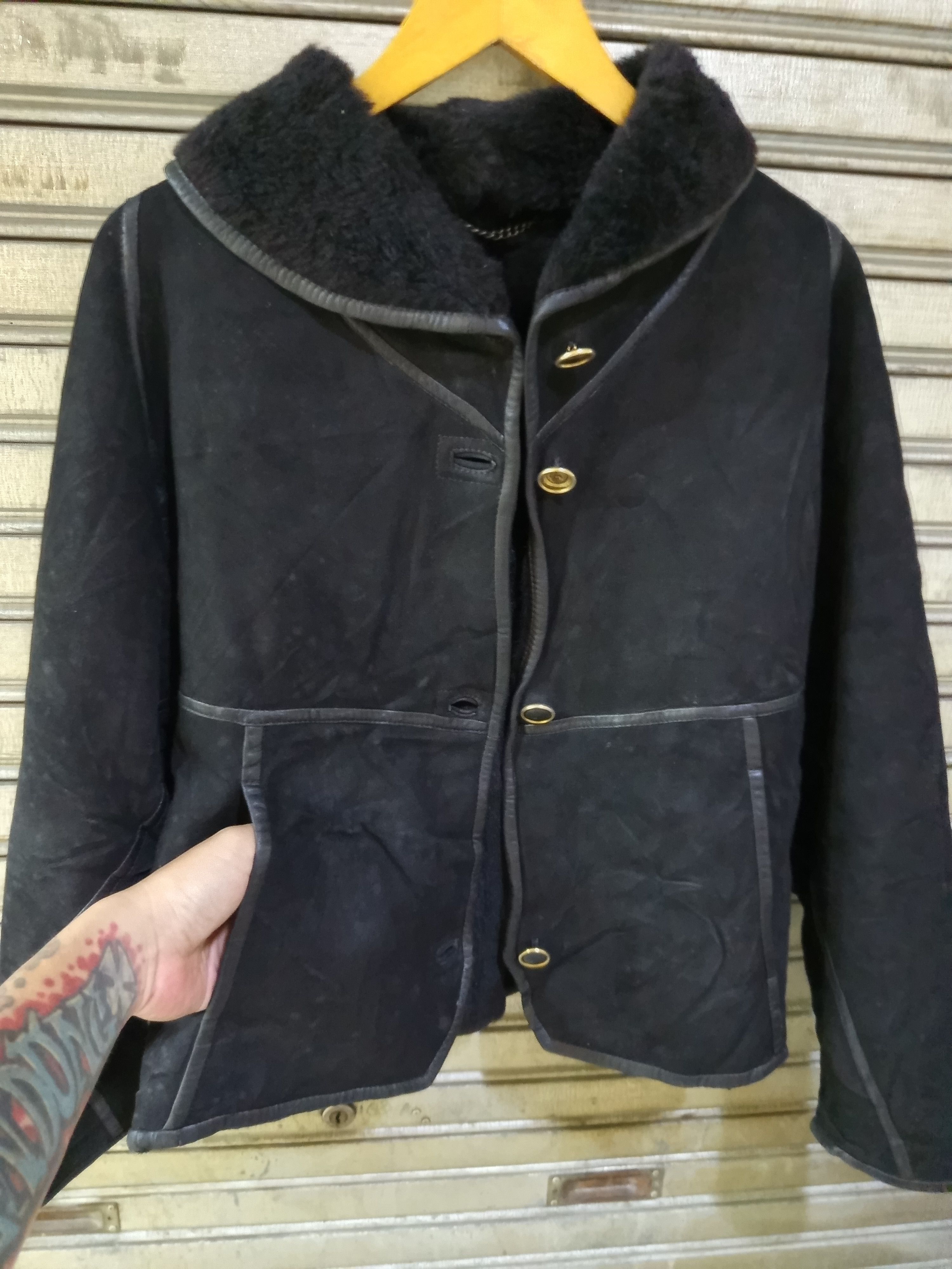 Emmanuelle Khanh 1970s Emmanuel Khanh Paris Shearling Cropped Jacket Size L / US 10 / IT 46 - 9 Thumbnail