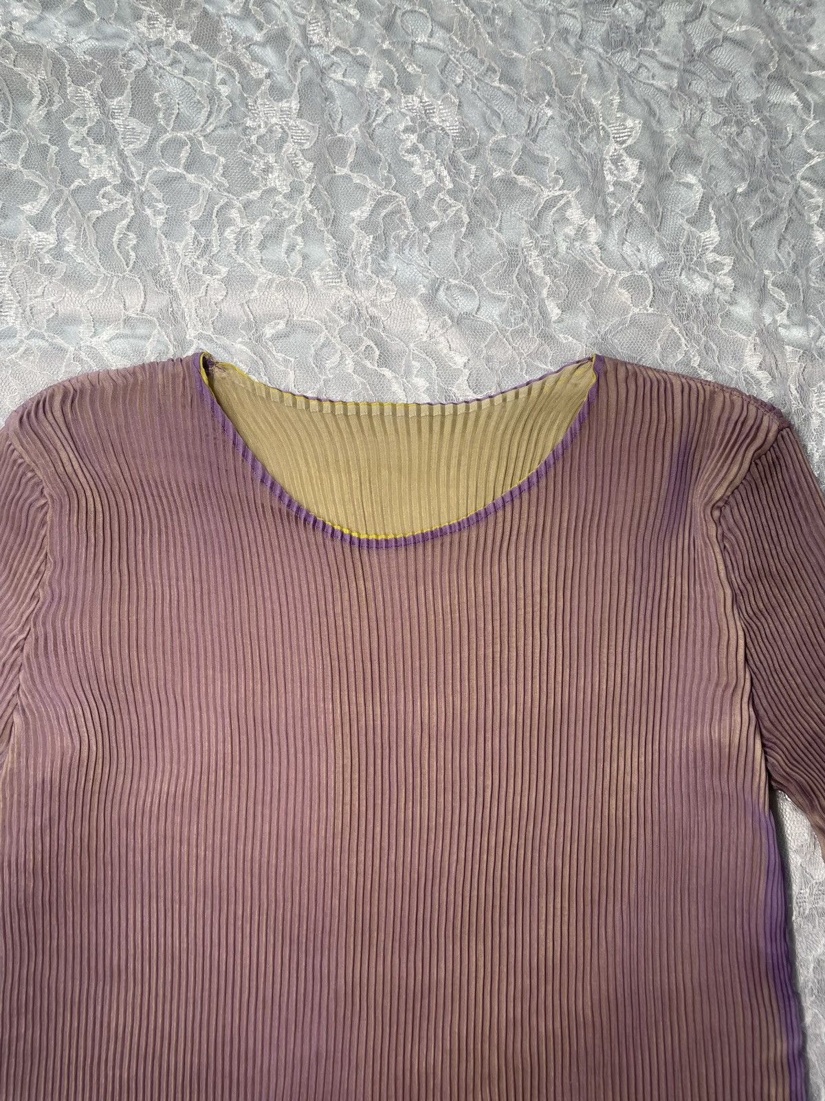 Issey Miyake × Pleats Please Issey Miyake Issey Miyake Pleated Tri Color Blouse Size M / US 6-8 / IT 42-44 - 5 Thumbnail