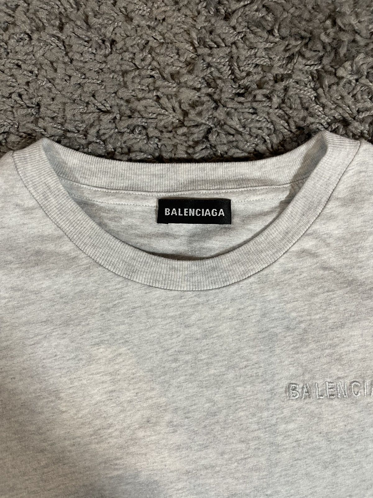 Balenciaga Balenciaga Embroidered Vintage Jersey T-Shirt Pale Heather Size M / US 6-8 / IT 42-44 - 4 Thumbnail