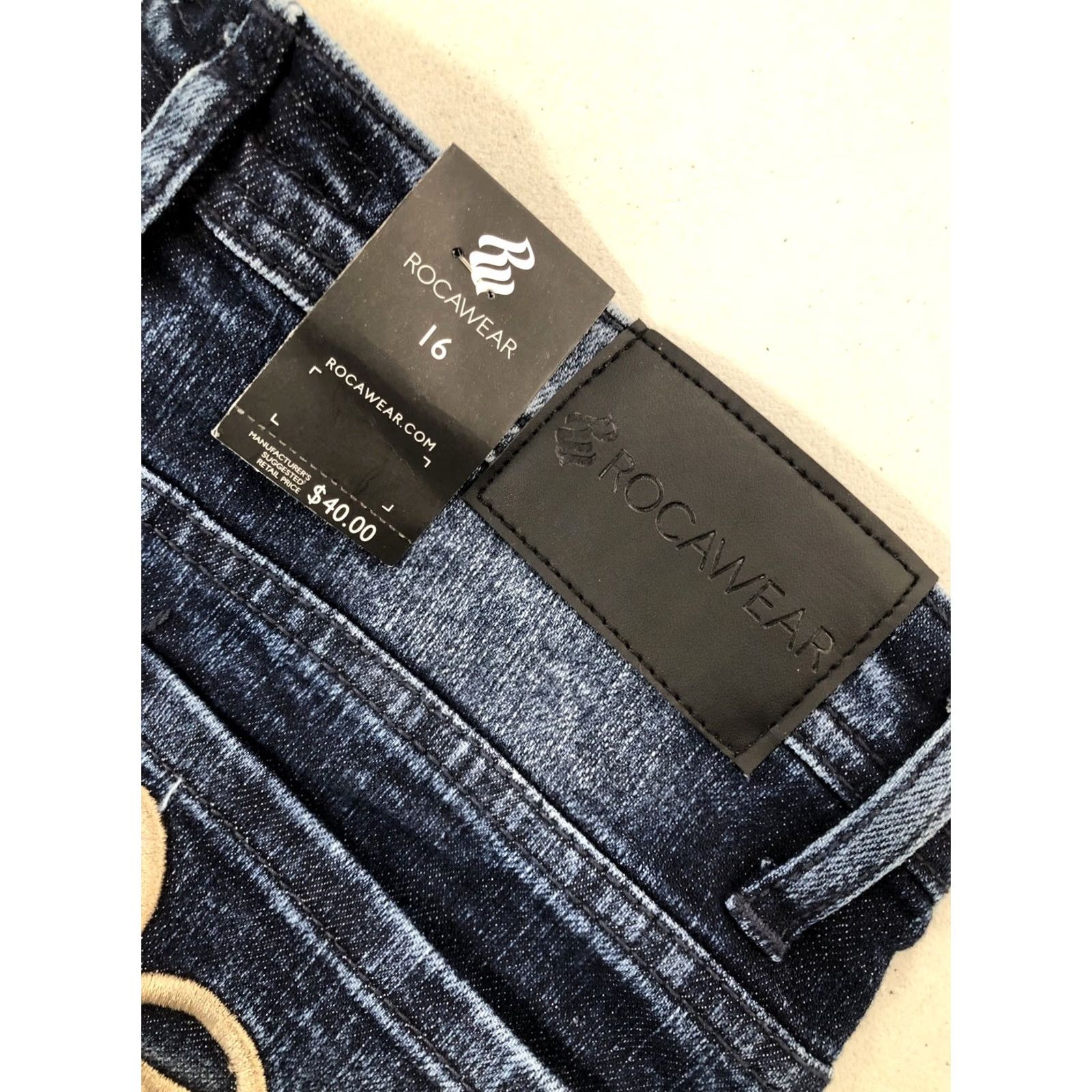 Rocawear VINTAGE Rocawear Moto Denim Jean Shorts 27x12 Blue 16 Regular Size US 34 / EU 50 - 2 Thumbnail