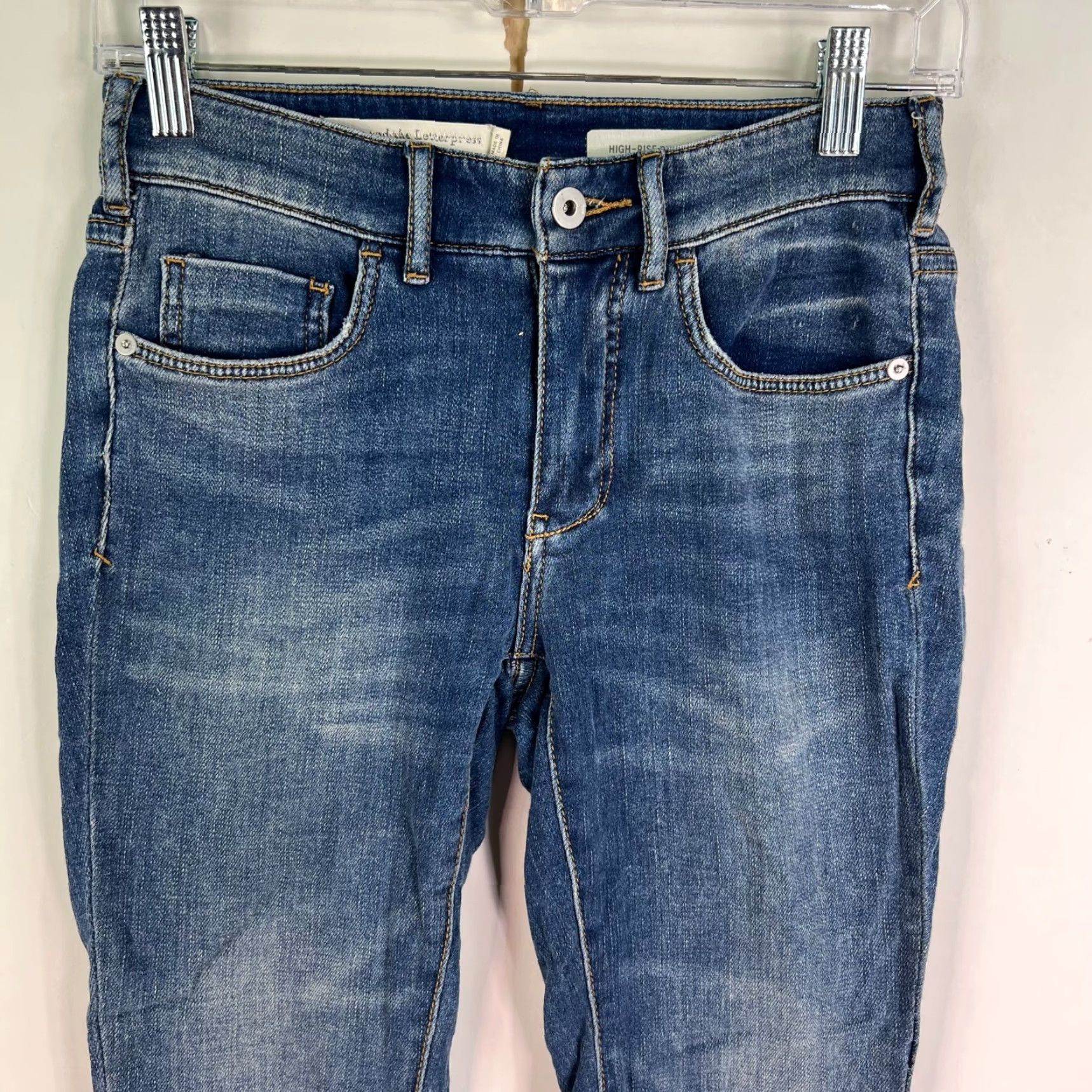 Vintage VINTAGE Anthropology Pilcro & The Letterpress Skinny Jeans Women's 25 Ankle Blue 26X28 Size 42" / US 20 - 2 Thumbnail