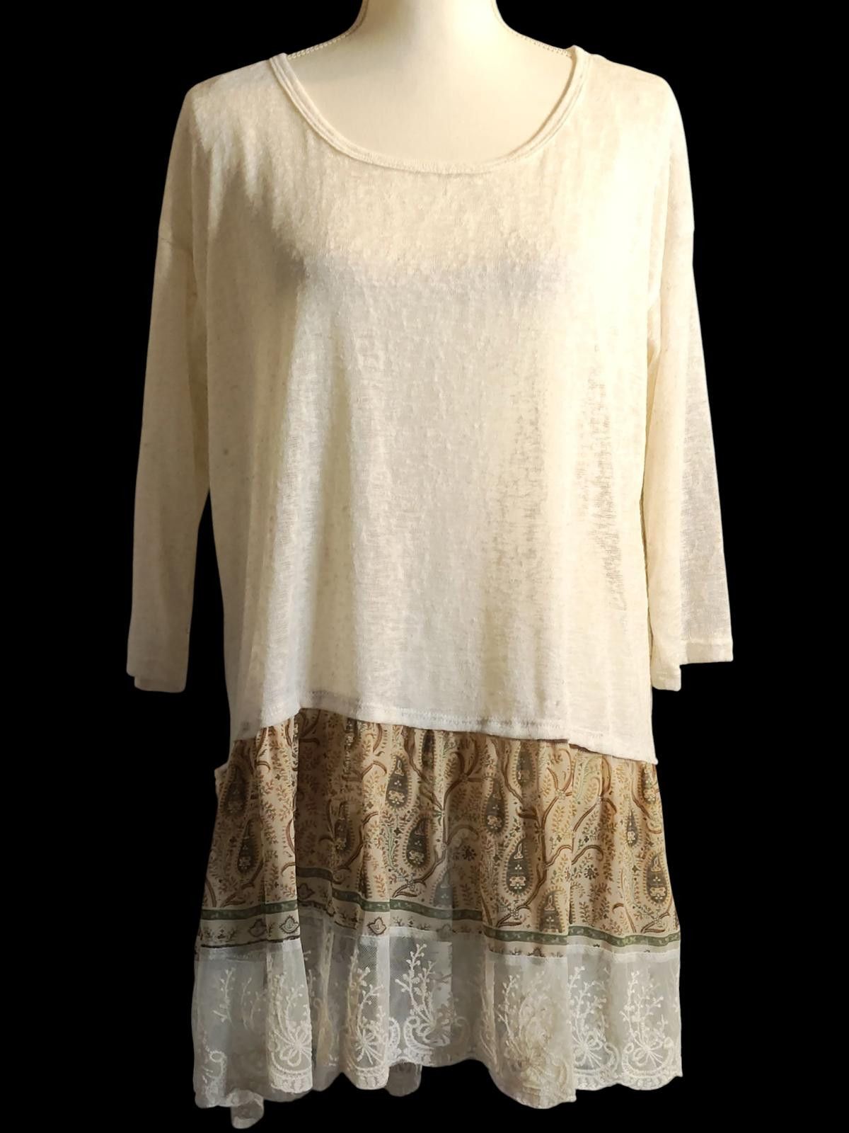 Other My Story Women's Long Sleeve Dress w/Lace and Paisley Detail Size L / US 10 / IT 46 - 4 Thumbnail