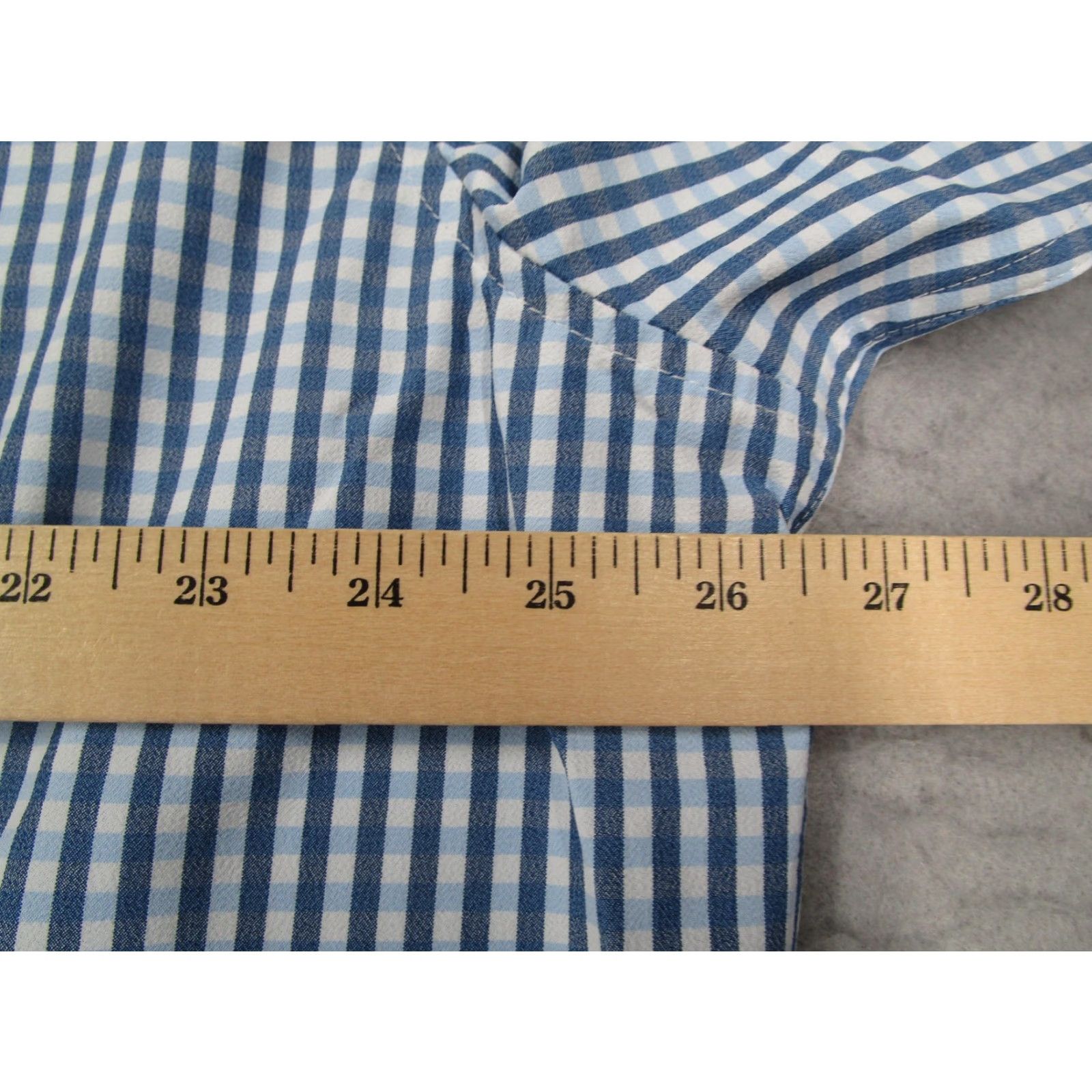 Mizzen+Main Mizzen+Main shirt Mens 2XL Blue White Leeward Dress Set Sail Alamo Gingham Shirt Size 48R - 6 Thumbnail