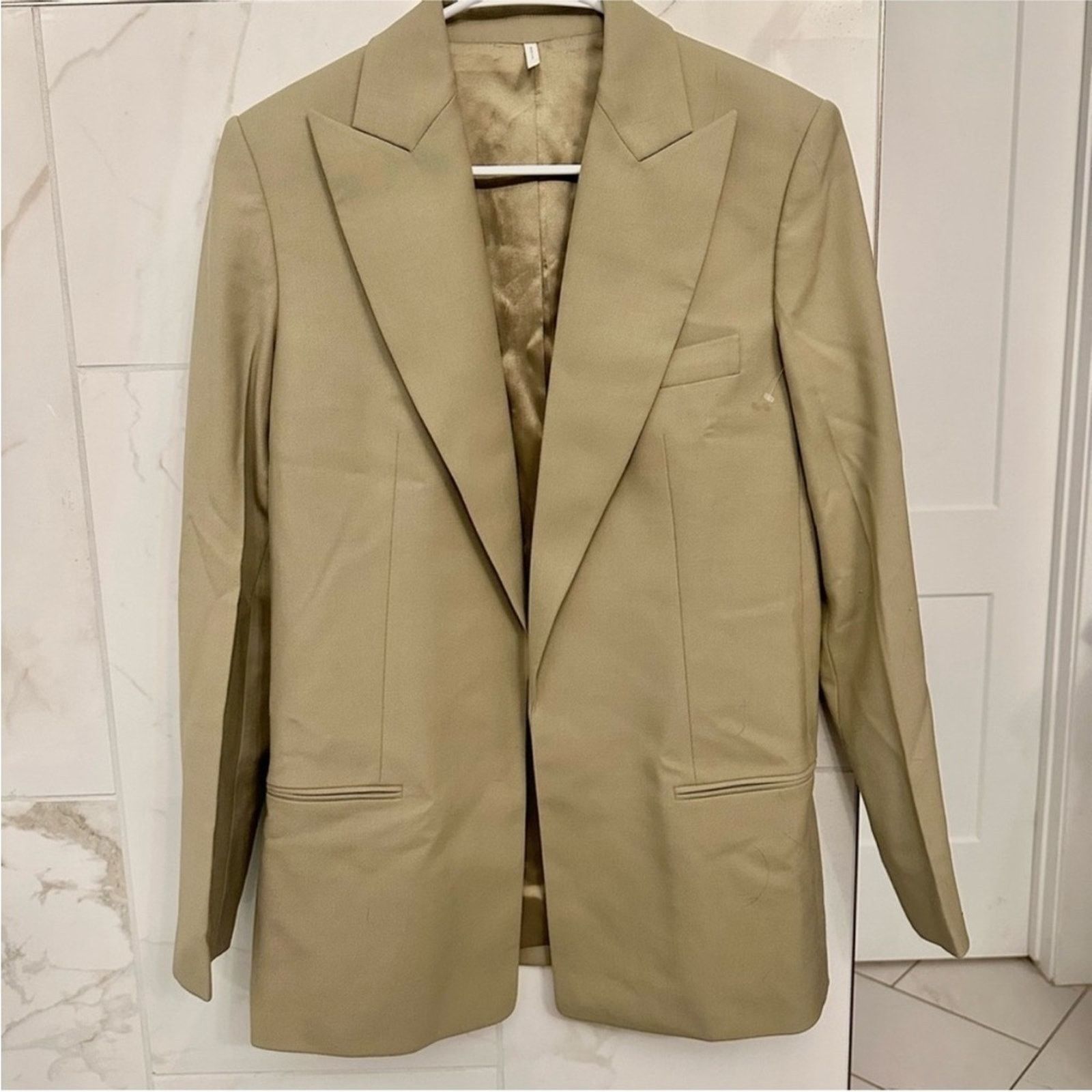 Helmut Lang 183 NWOT Helmut Lang $550 Women's Tan Blazer Size 0 Size XS / US 0-2 / IT 36-38 - 5 Thumbnail