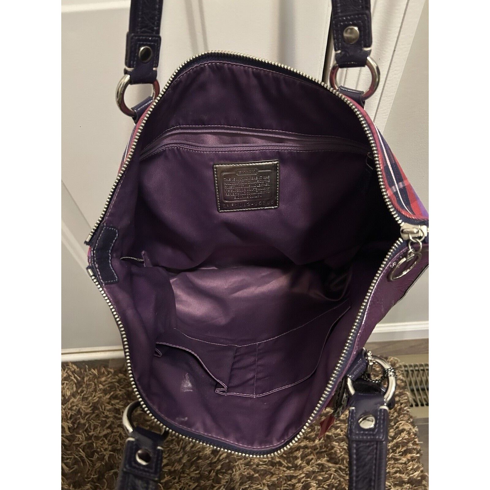 Coach COACH Tote Bag Poppy Check Canvas PUP Check Size ONE SIZE - 3 Thumbnail