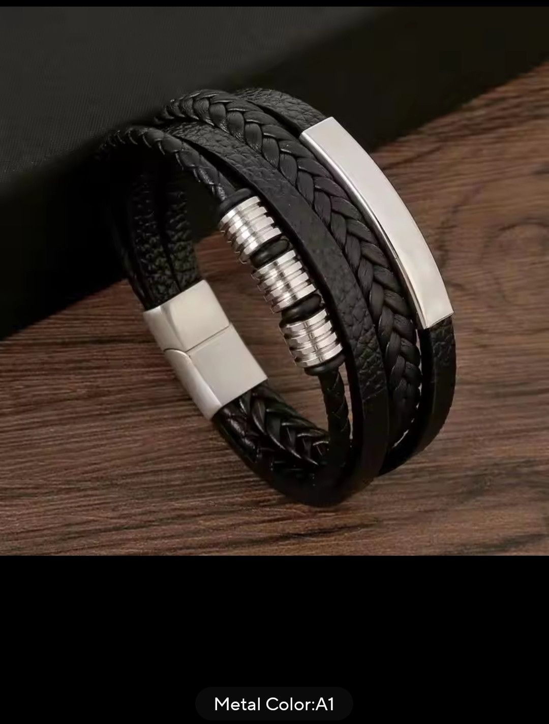 Homemade Handcrafted Leather Bracelet – Multi-Layer Braided Design Size ONE SIZE - 10 Thumbnail
