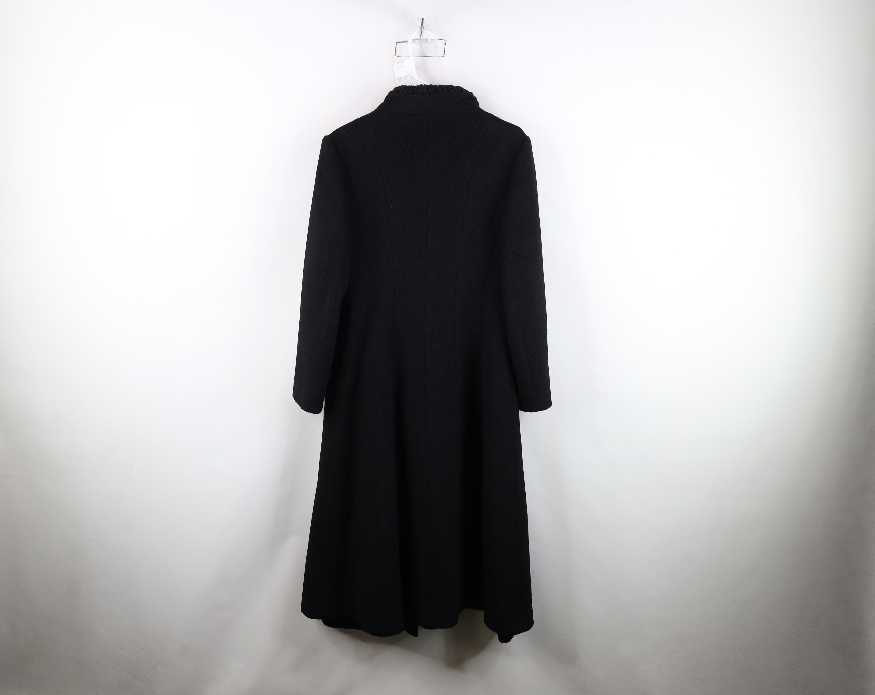 Vintage Vintage 80s 90s Mod Velvet Wool Overcoat Jacket Black USA Size L / US 10 / IT 46 - 12 Thumbnail
