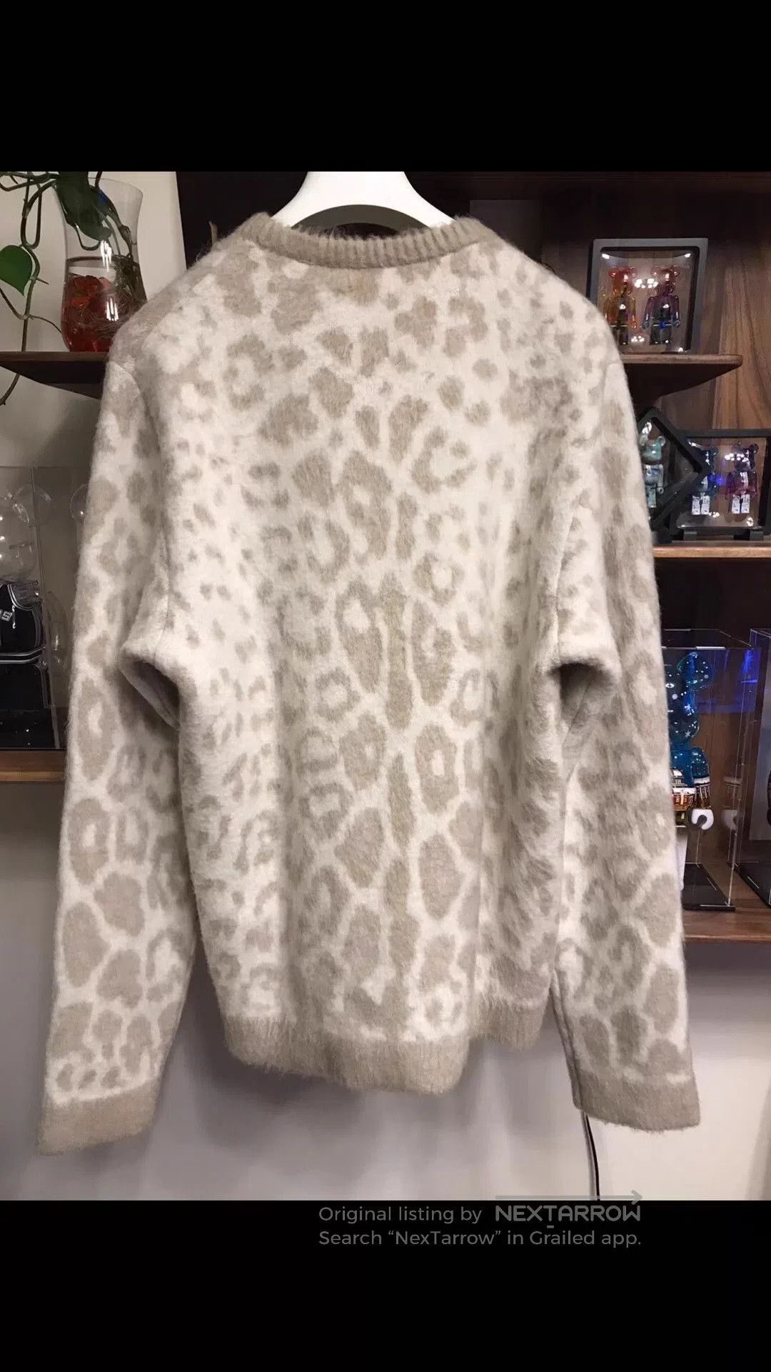 Roberto Cavalli Beige Leopard Print Knit Sweater. Size US M / EU 48-50 / 2 - 2 Thumbnail