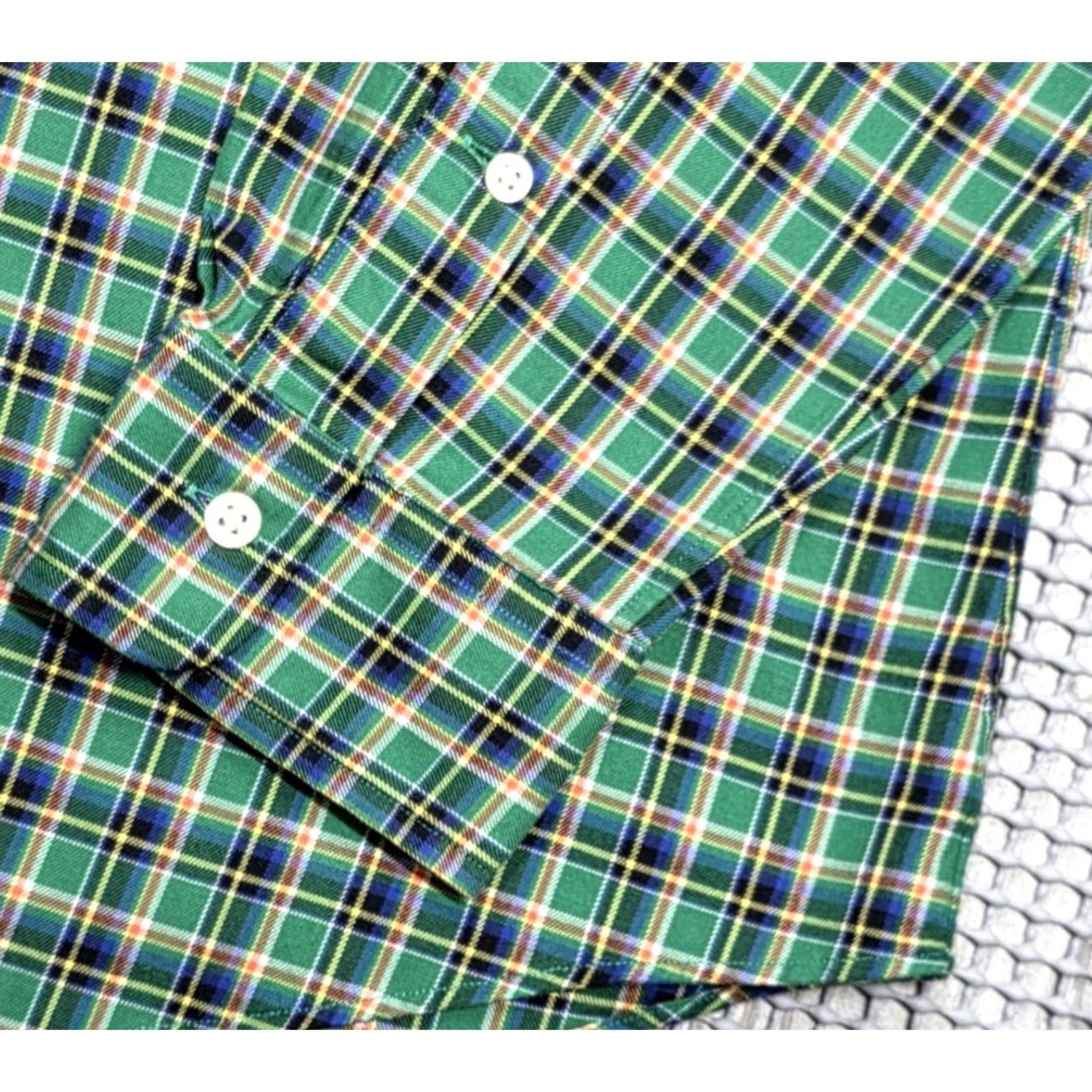 Polo Ralph Lauren Polo Ralph Lauren Green Vibrant Plaid Long Sleeve Button Up Shirt M Custom Twill Madras Vintage Mens Size US M / EU 48-50 / 2 - 5 Thumbnail