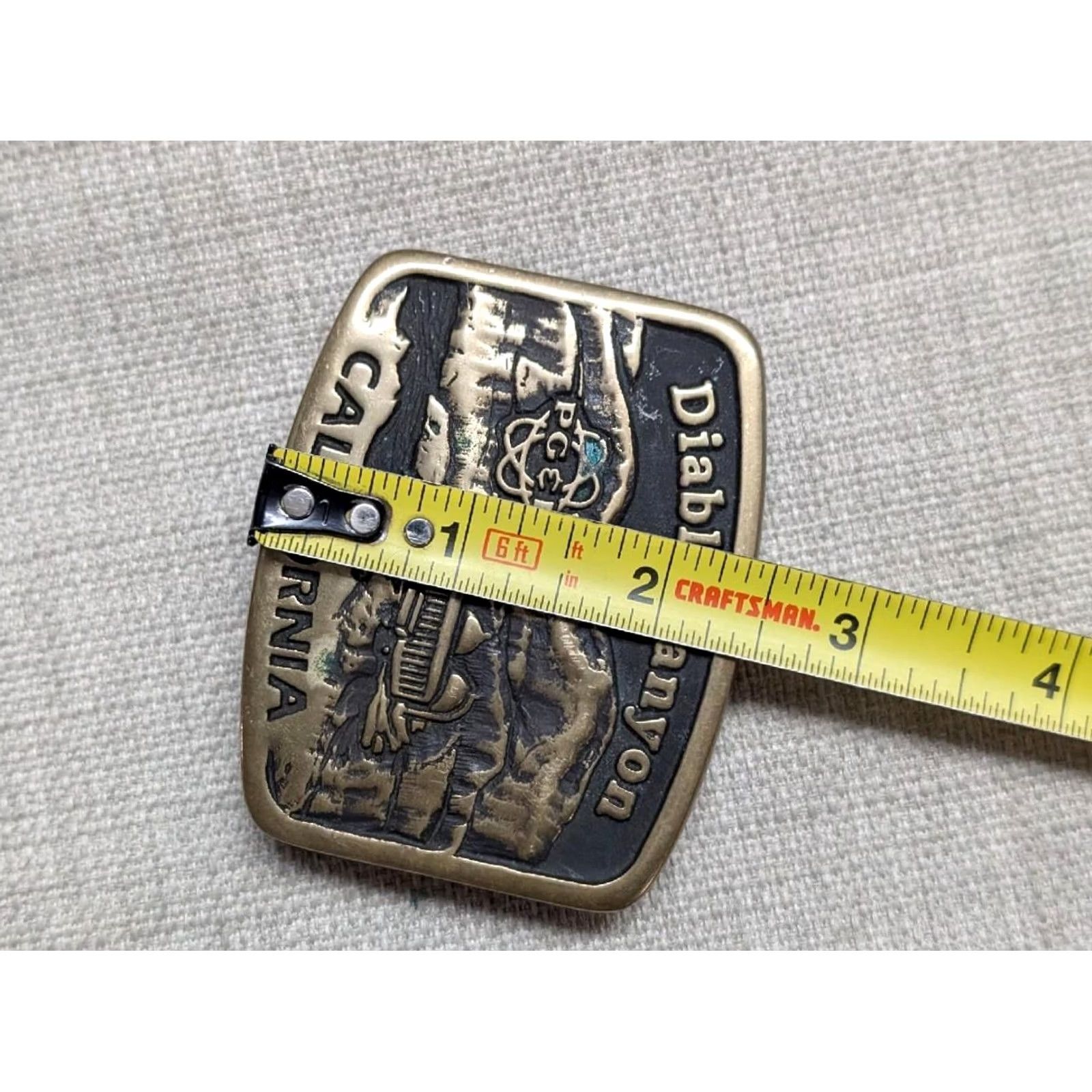 Vintage vintage DIABLO CANYON belt buckle NUCLEAR PLANT california SOLID BRASS anacortes Size ONE SIZE - 5 Thumbnail