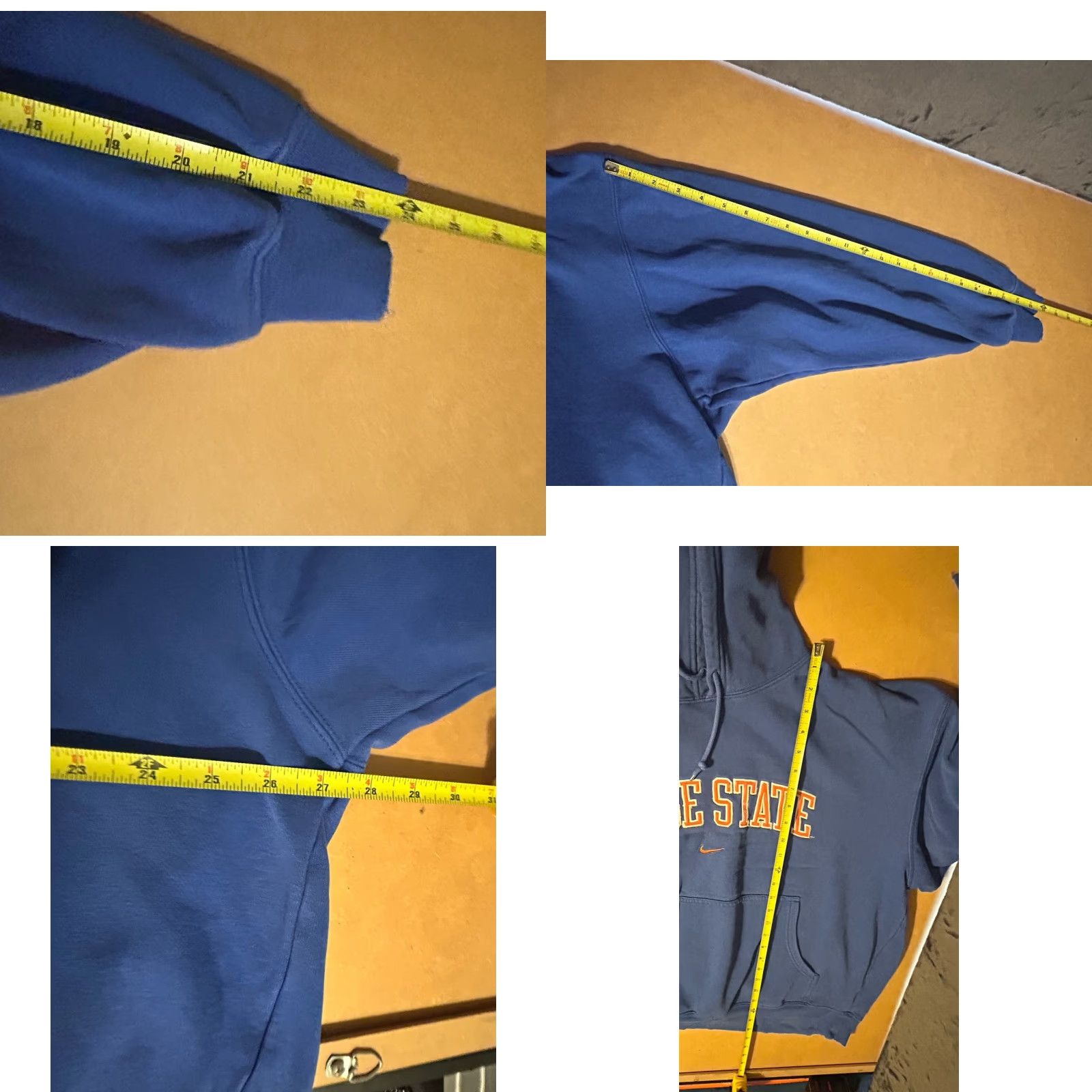 Nike VINTAGE Nike Hoodie Mens XL Blue Boise State Center Swoosh Kangaroo Pocket 2000s Size US XL / EU 56 / 4 - 10 Thumbnail