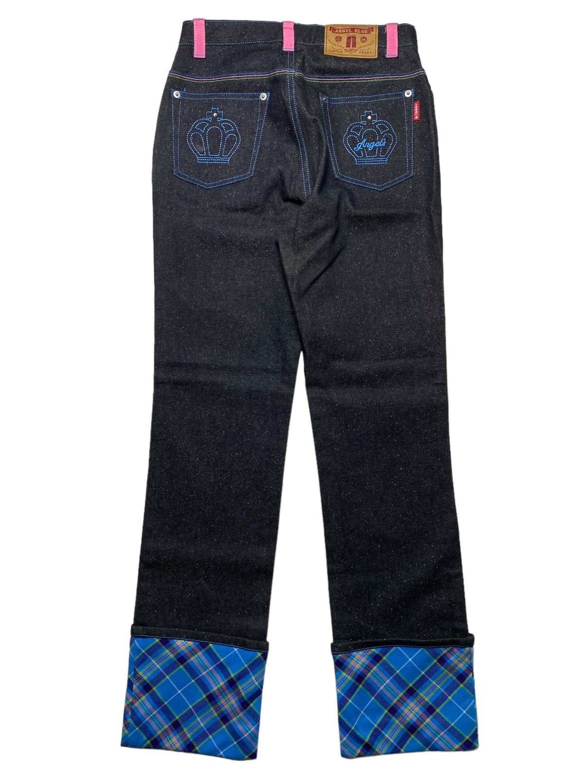 Hysteric Glamour 2000s Angel Blue - Folded Glitter Denim Pants Size 27" / US 4 / IT 40 - 2 Thumbnail