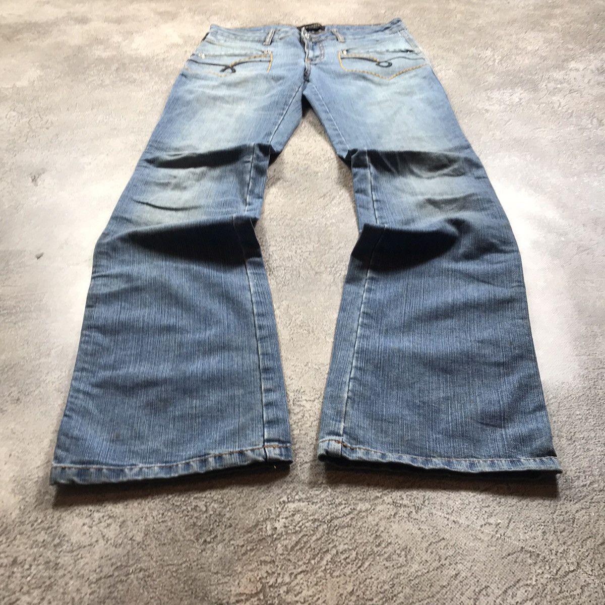 Vintage Vintage Y2K Distressed Flared Jeans Grunge Skate Baggy 29 Size 29" - 1 Thumbnail