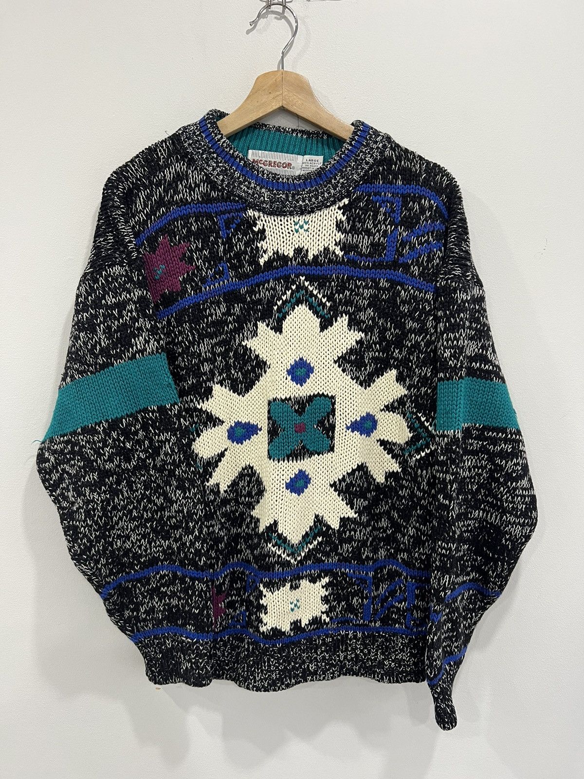 Vintage Vintage Mcgregor Pattern Knit Sweater crewneck Size US L / EU 52-54 / 3 - 1 Thumbnail