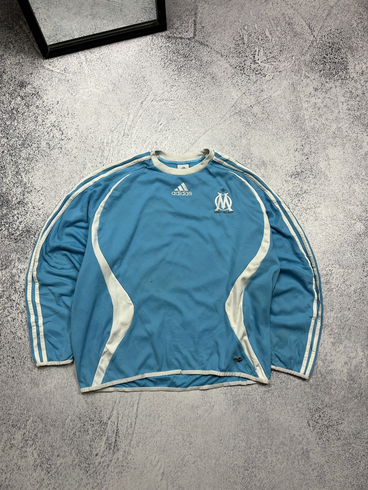 Adidas Adidas Olympique Marseille 00’s Blue Sweatshirt Blokecore Size US M / EU 48-50 / 2 - 2 Thumbnail