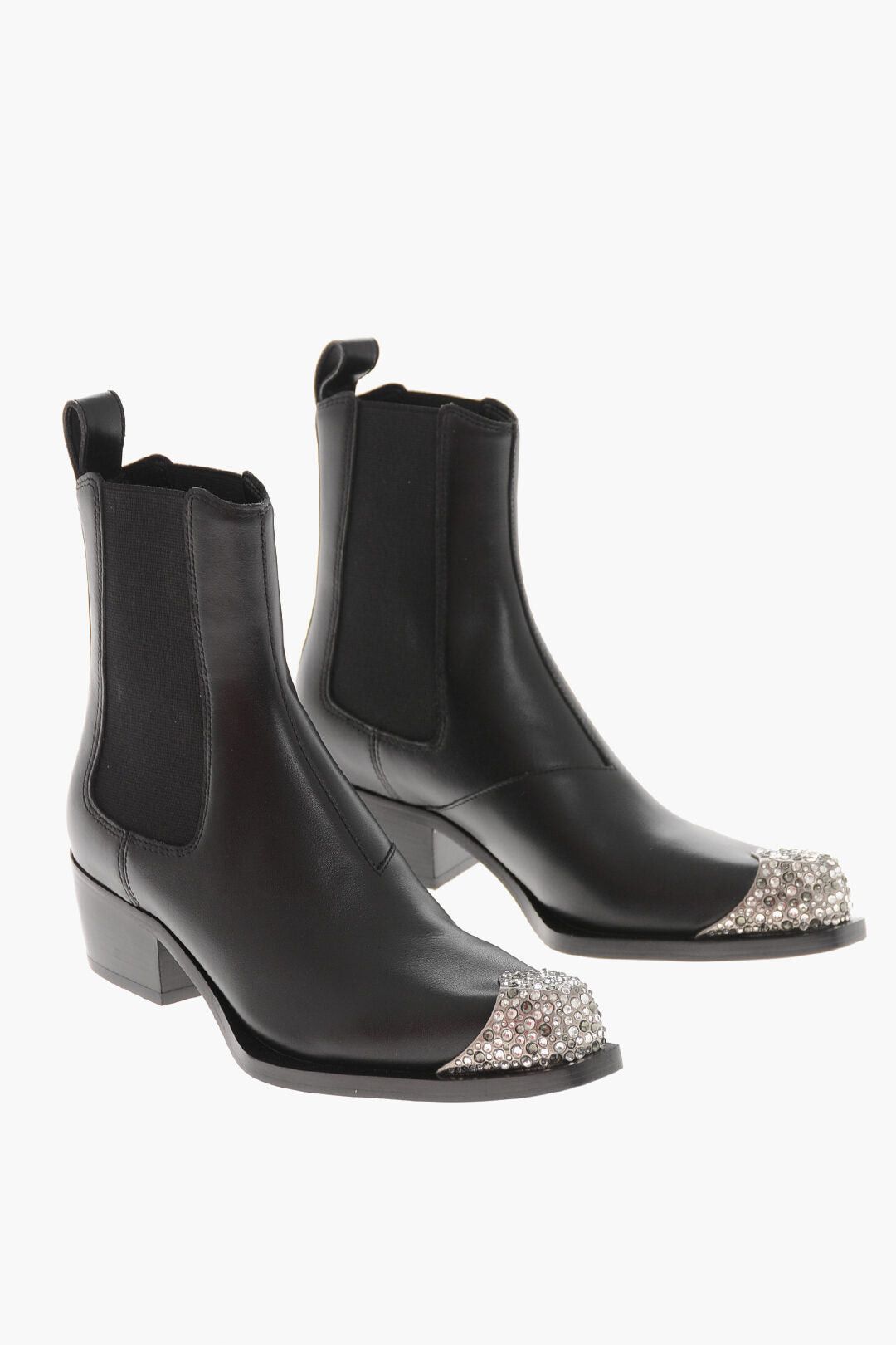 Diesel Leather Ankle Boots D-CALAMITY With Rhinestone Toe 5cm Size US 5 / IT 35 - 1 Thumbnail