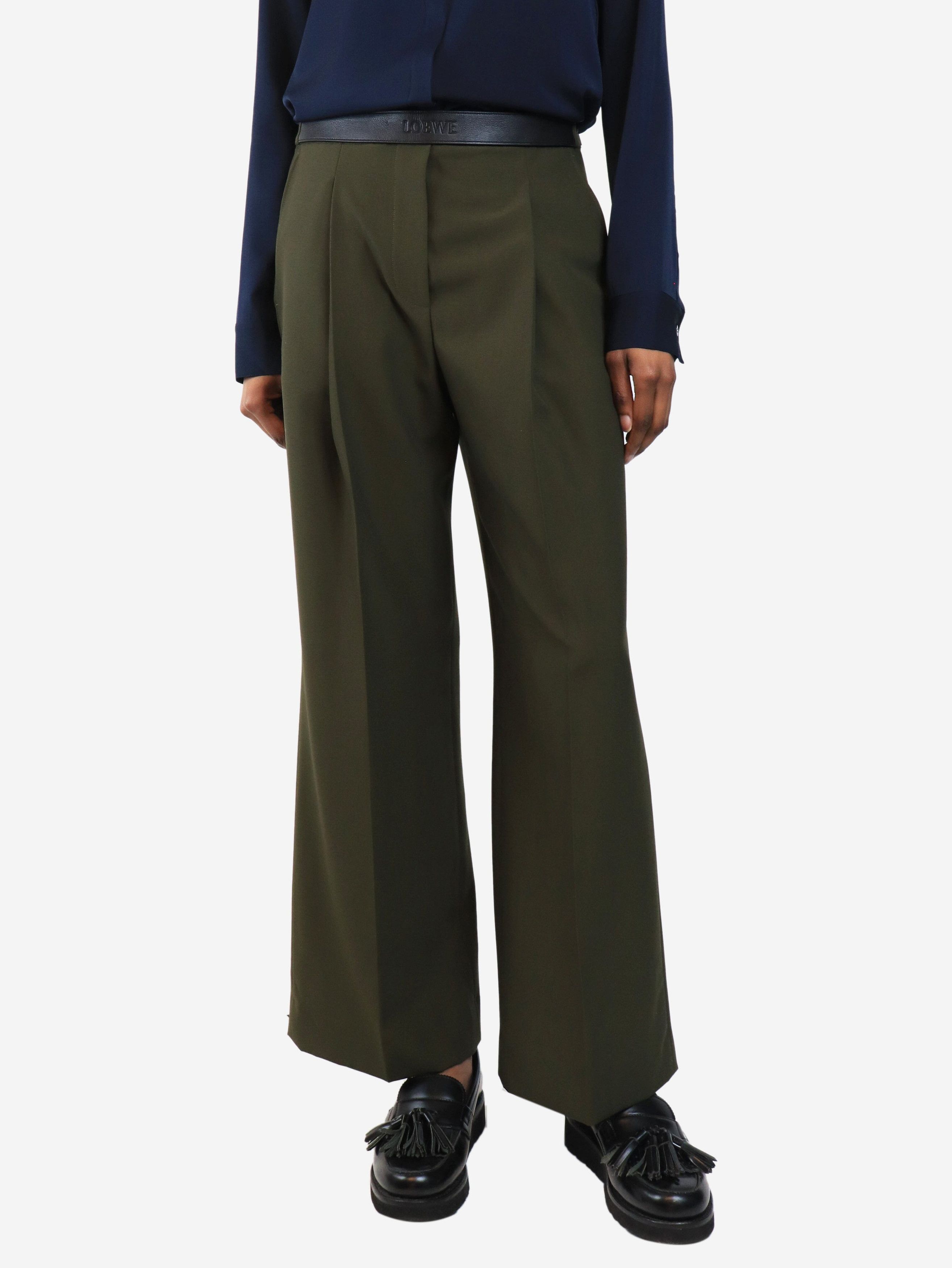 Loewe Khaki pleated trousers - UK 8 Size 27" / US 4 / IT 40 - 1 Thumbnail