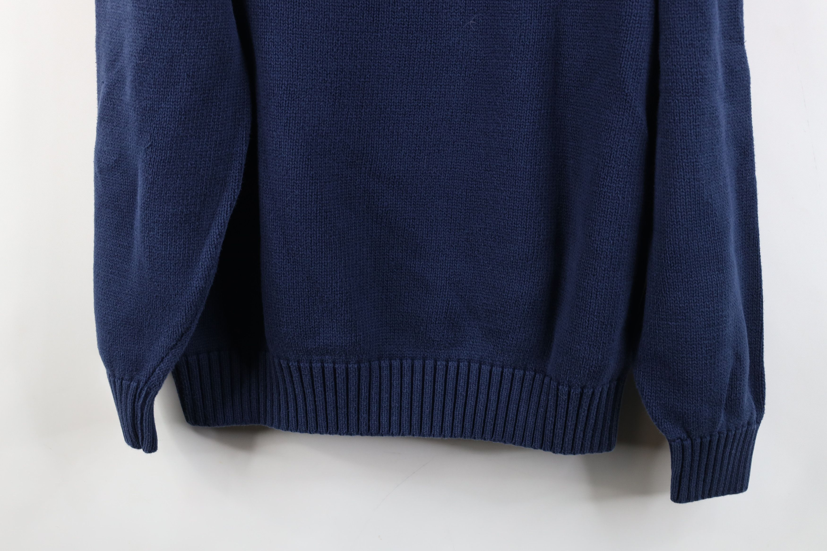 Lands' End Vintage 90s Lands End Cotton Knit Crewneck Sweater Blue USA Size US L / EU 52-54 / 3 - 10 Thumbnail