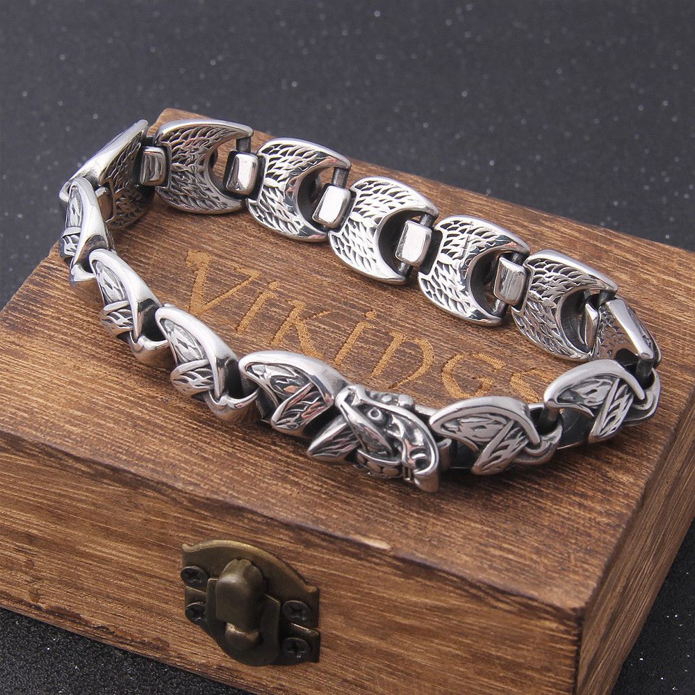 Other 21cm Viking Ouroboros Punk Stainless Steel Bracelet Size ONE SIZE - 5 Thumbnail